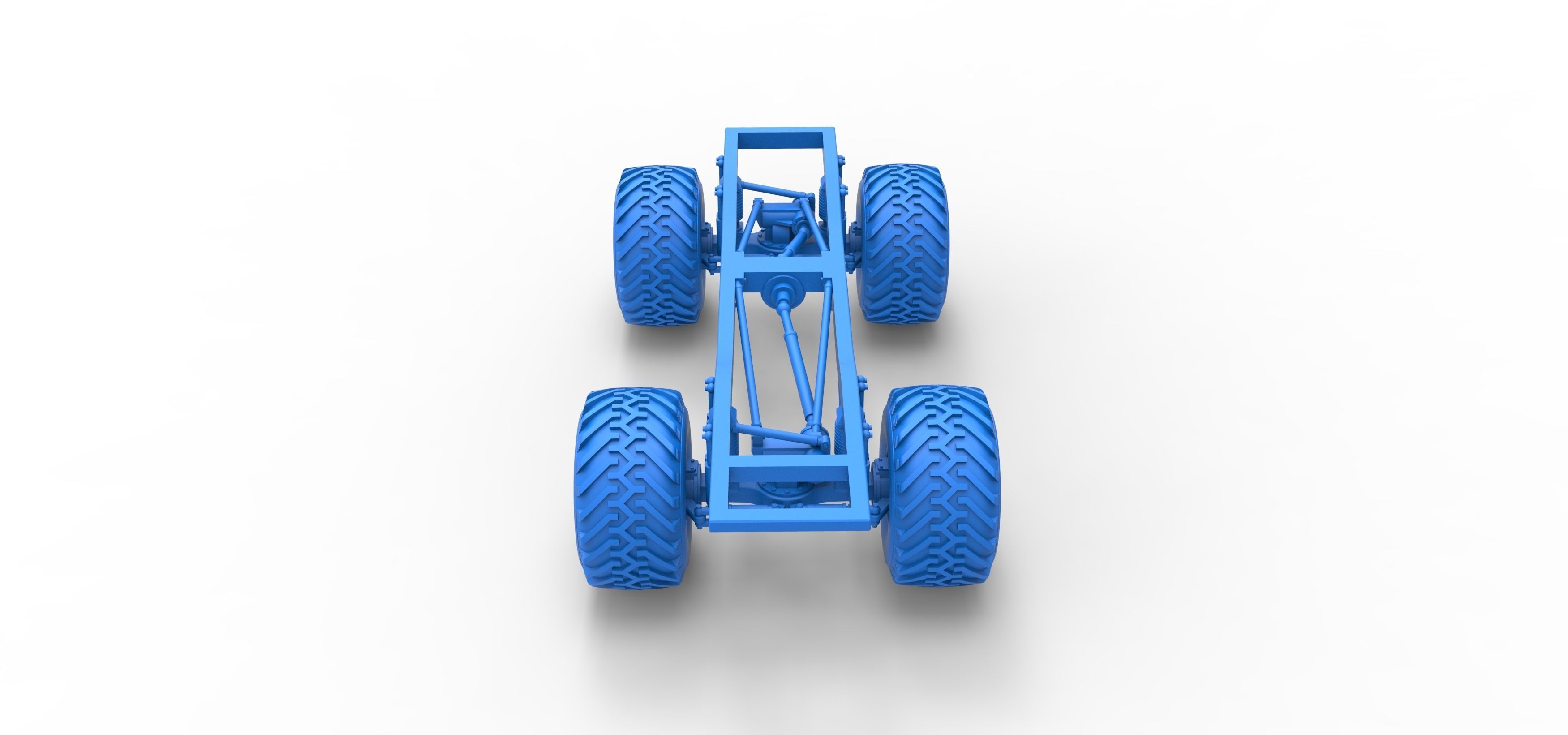 Chassis of vintage Ranger monster truck Scale 1 to 25 3D print model_26