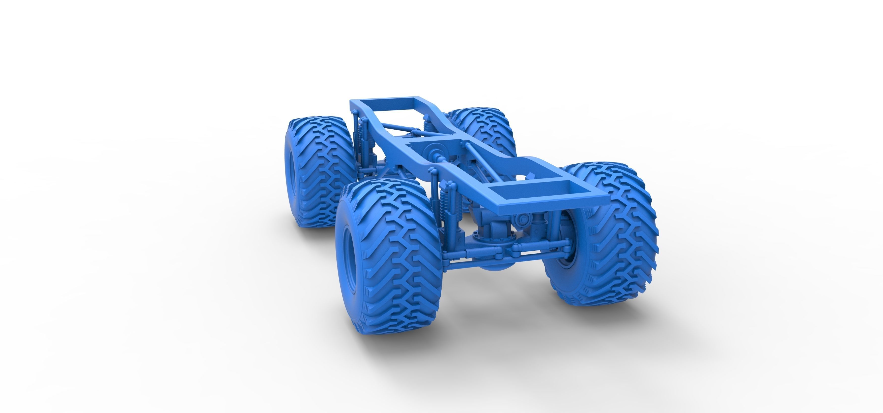 Chassis of vintage Ranger monster truck Scale 1 to 25 3D print model_24