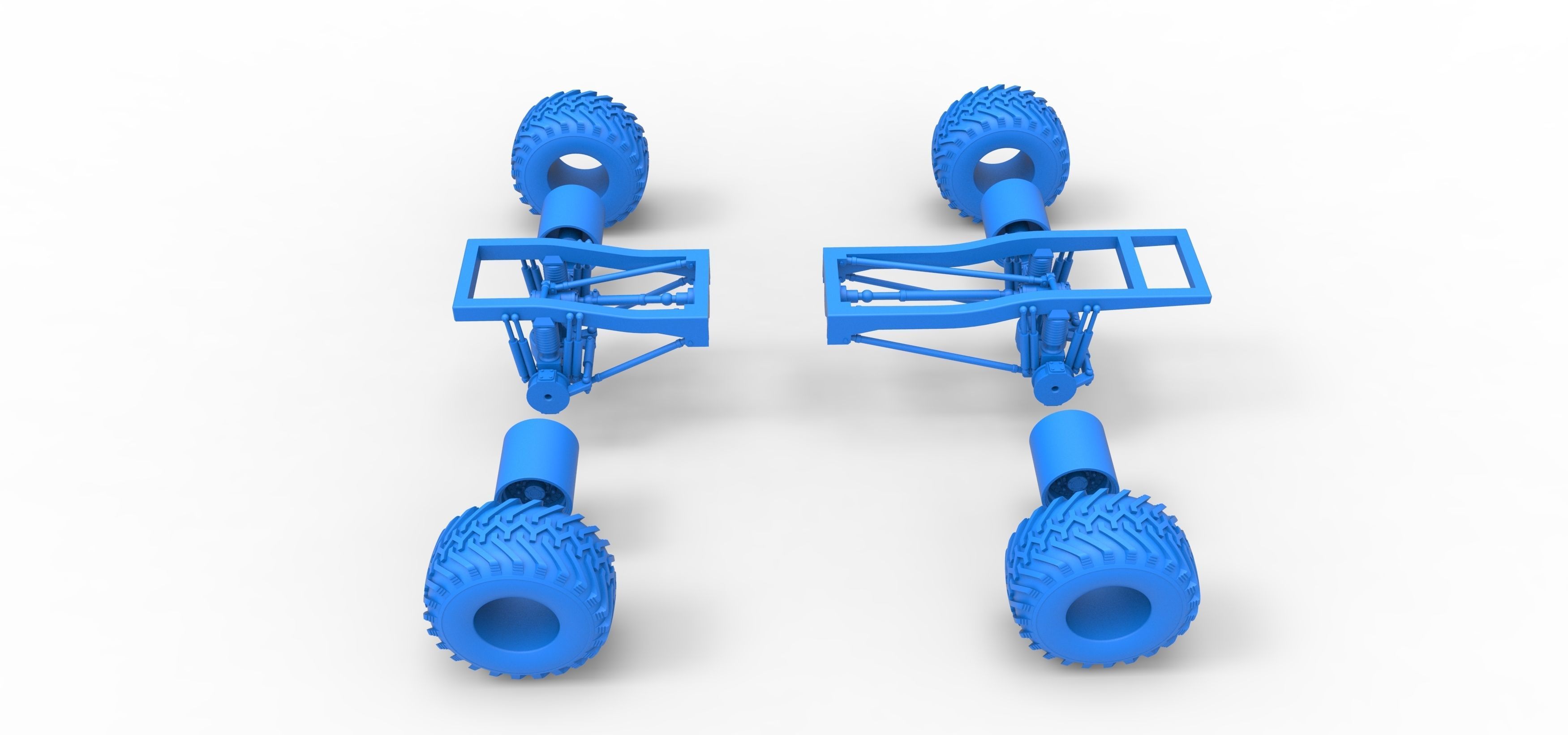 Chassis of vintage Ranger monster truck Scale 1 to 25 3D print model_32