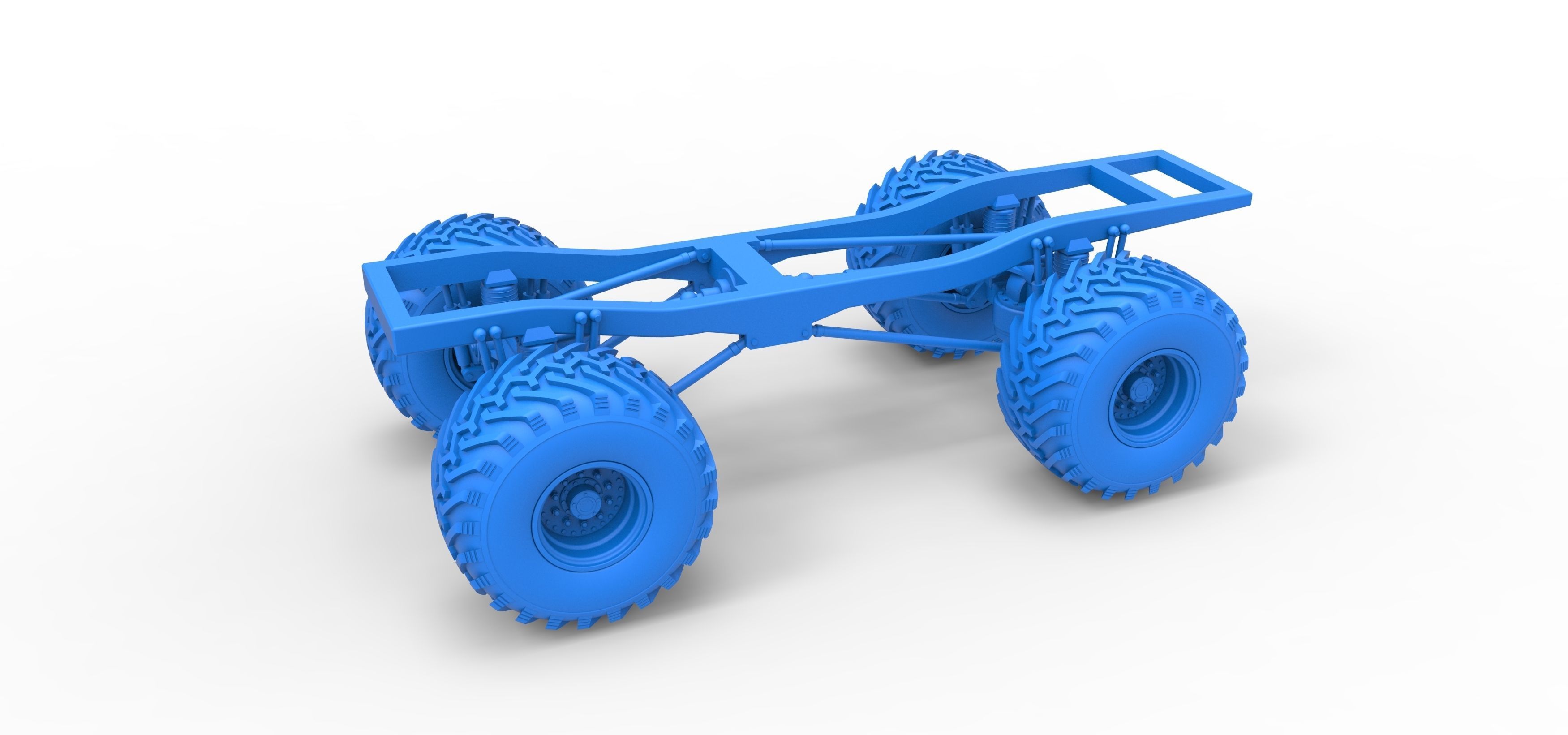 Chassis of vintage Ranger monster truck Scale 1 to 25 3D print model_14