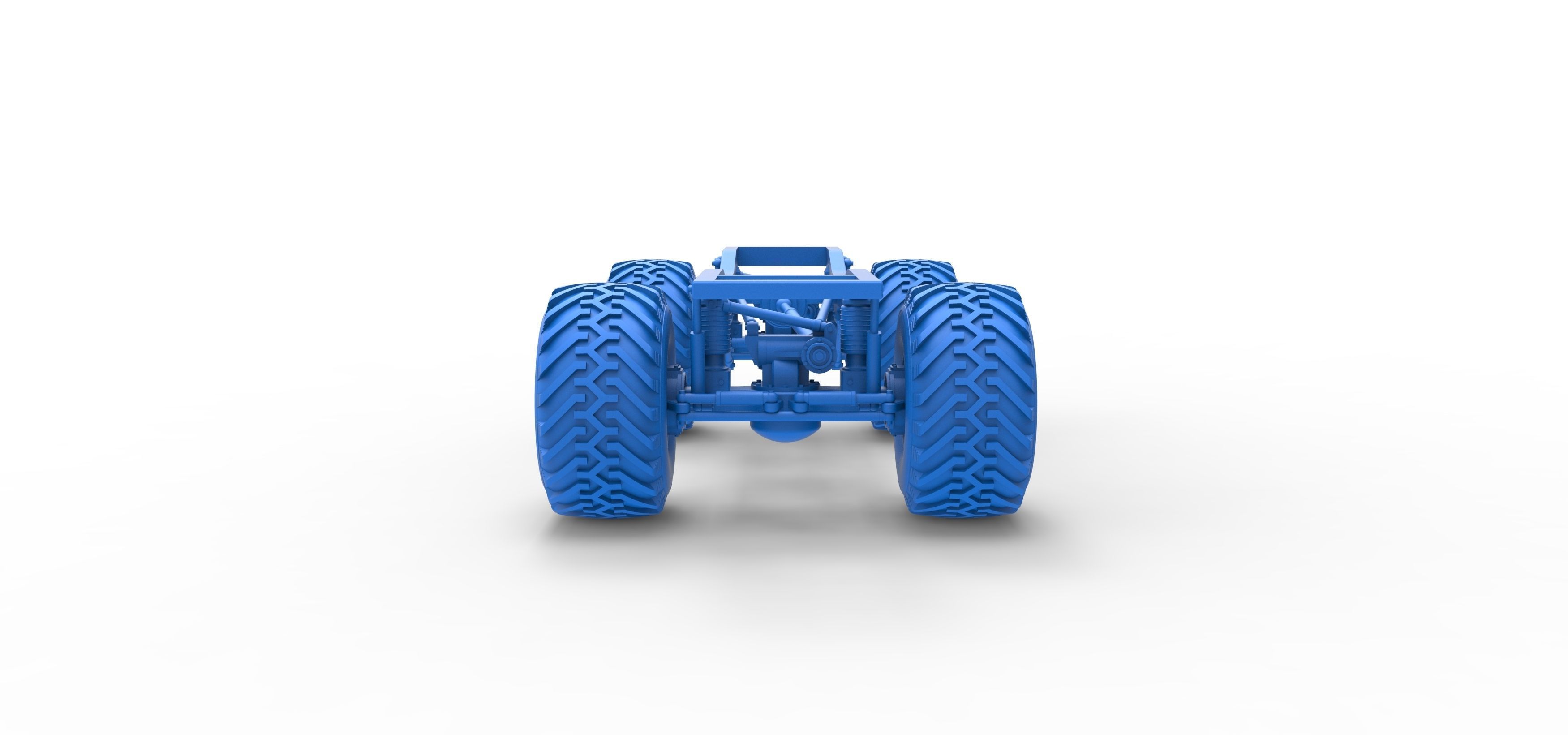 Chassis of vintage Ranger monster truck Scale 1 to 25 3D print model_25