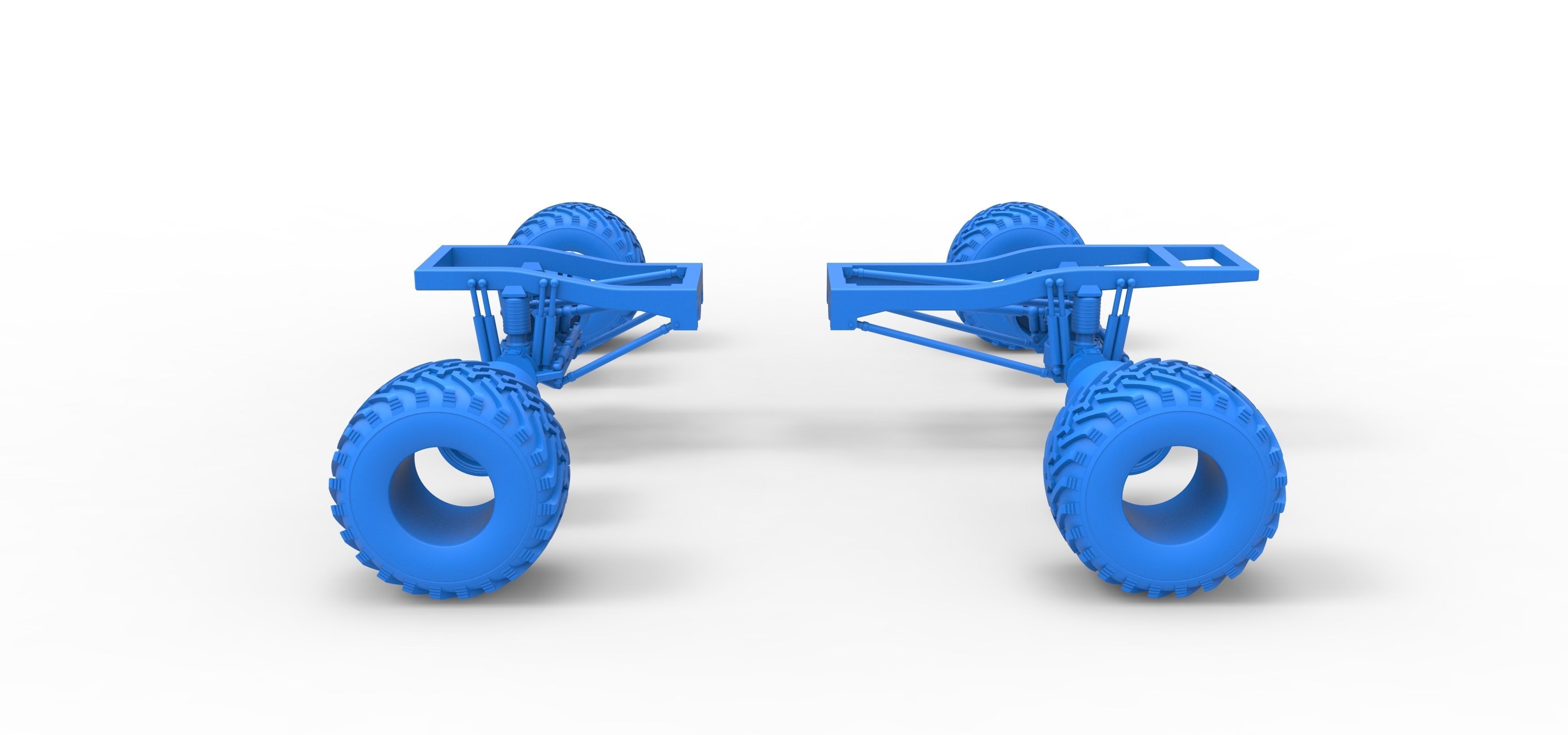 Chassis of vintage Ranger monster truck Scale 1 to 25 3D print model_31