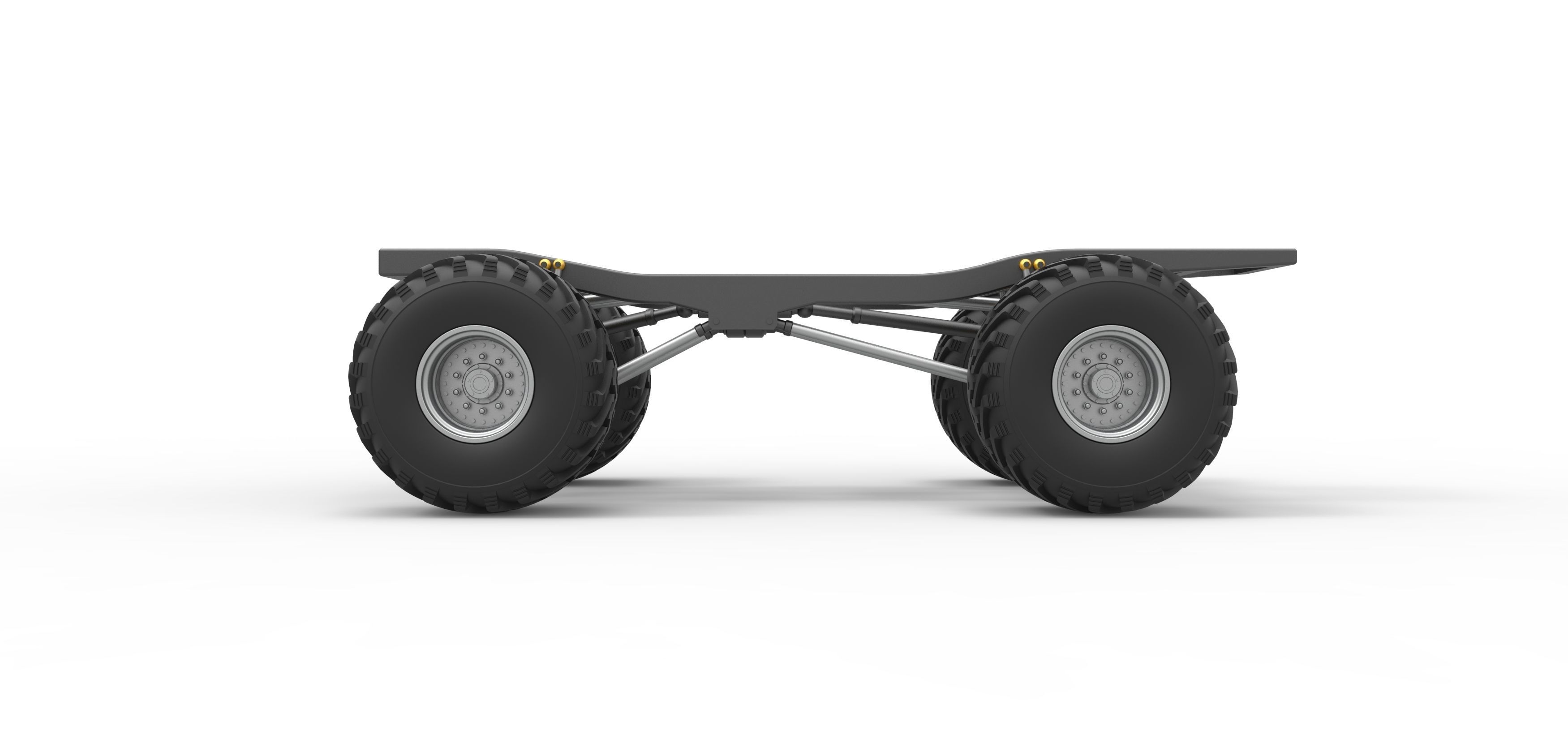 Chassis of vintage Ranger monster truck Scale 1 to 25 3D print model_7