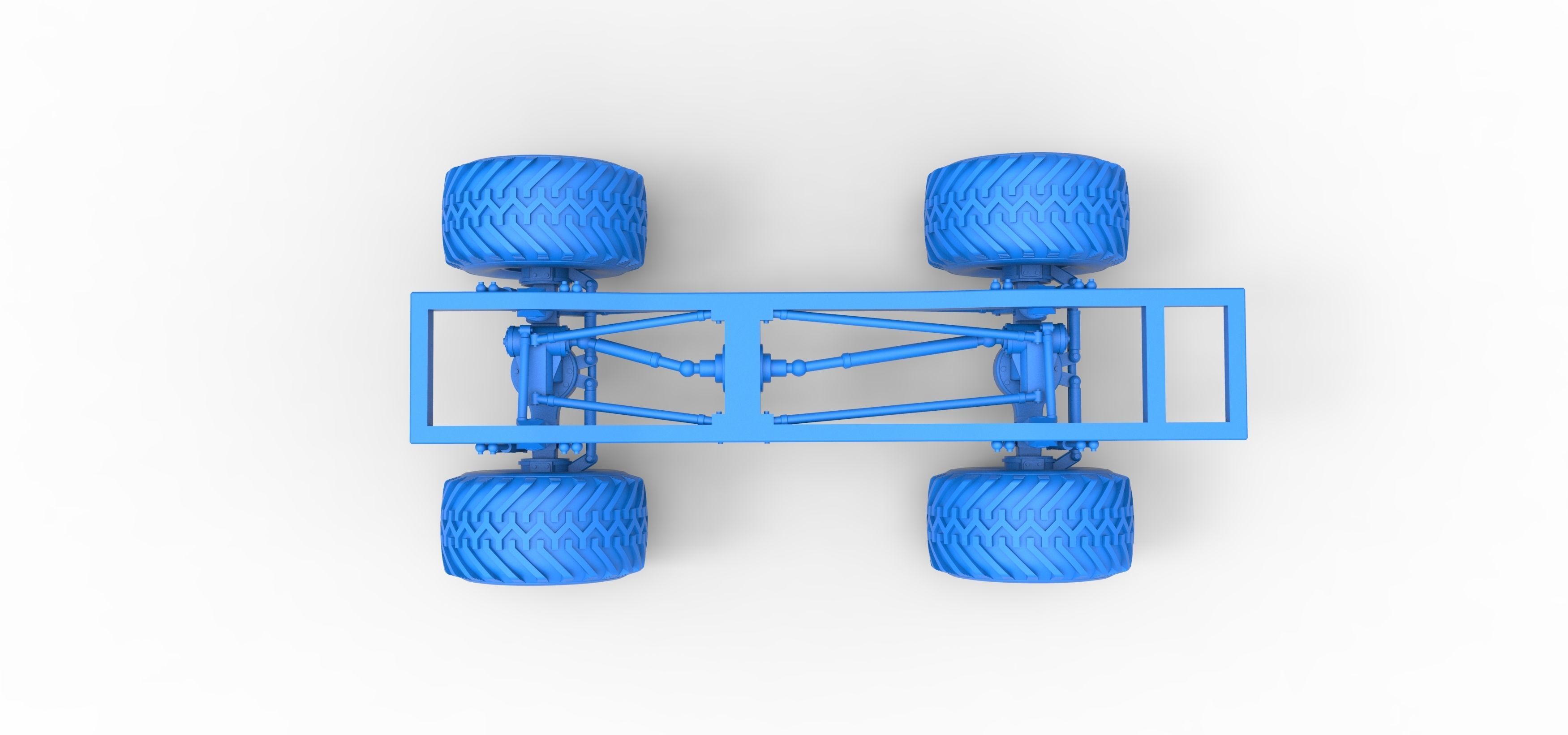 Chassis of vintage Ranger monster truck Scale 1 to 25 3D print model_22