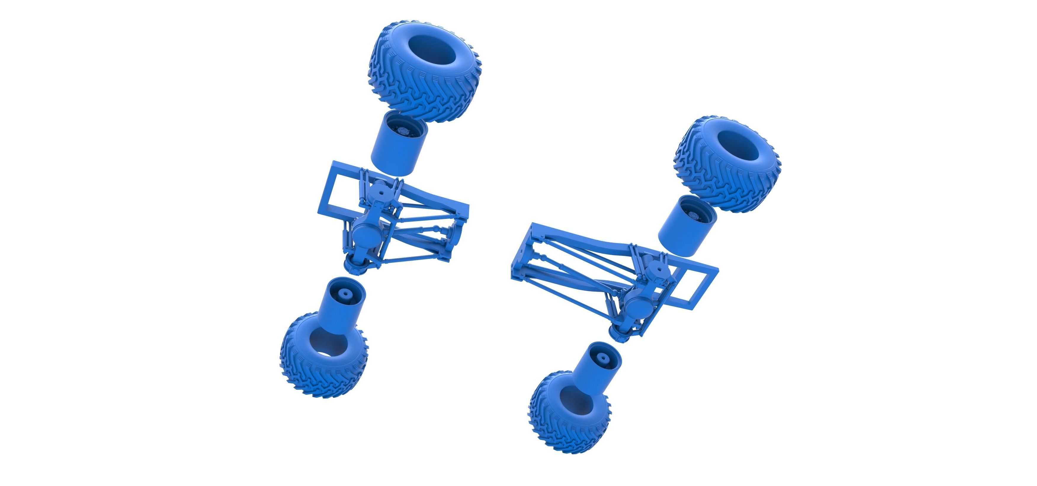 Chassis of vintage Ranger monster truck Scale 1 to 25 3D print model_29