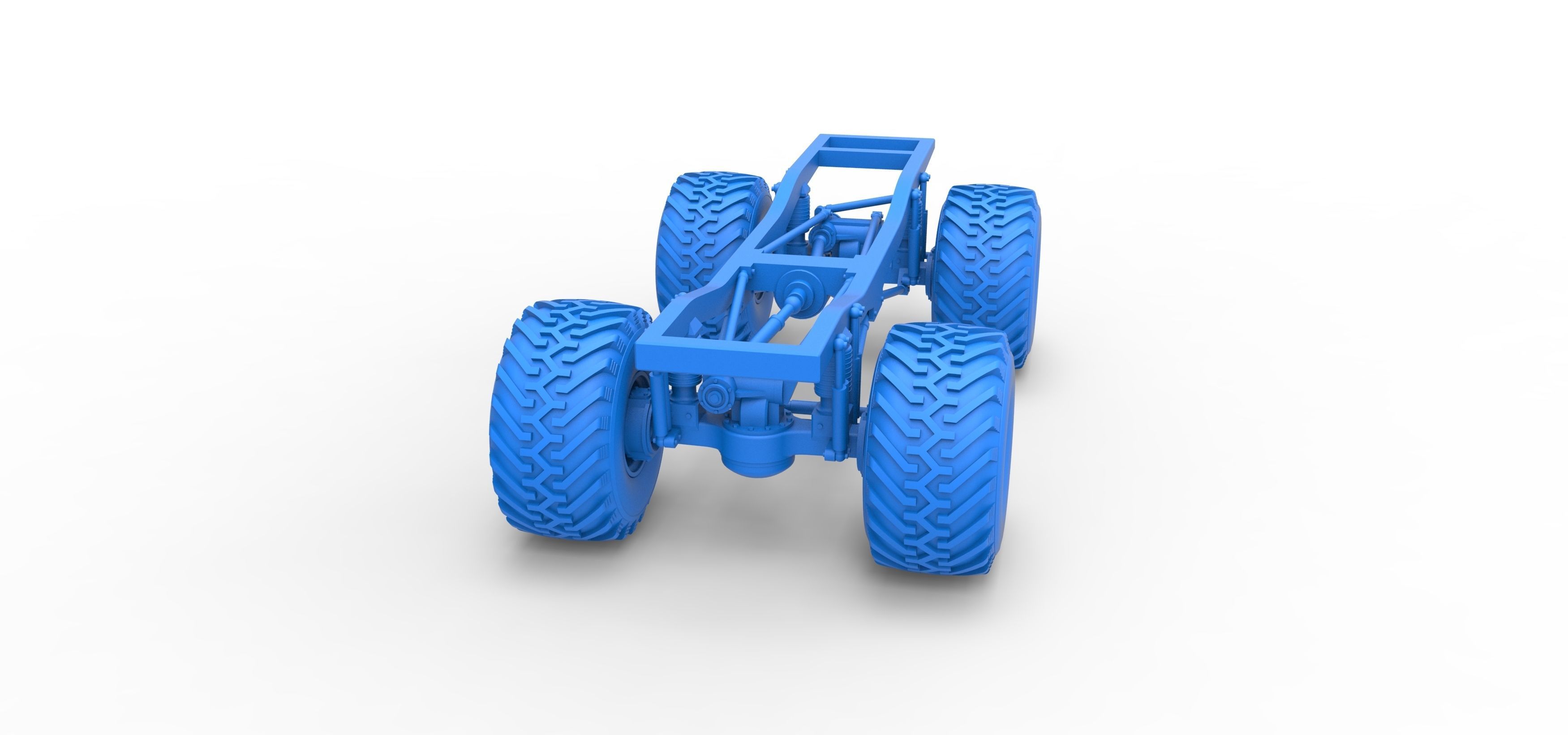 Chassis of vintage Ranger monster truck Scale 1 to 25 3D print model_17