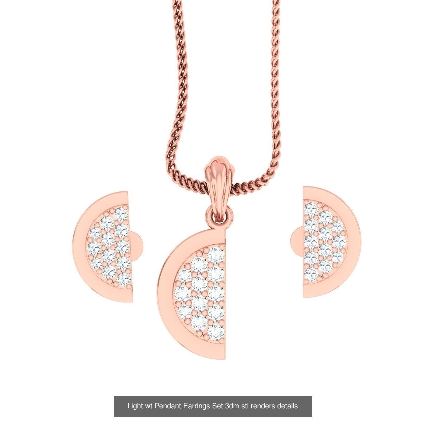 70 Light wt Pendant Earrings Set 3dm stl renders details  3D Model Collection_9