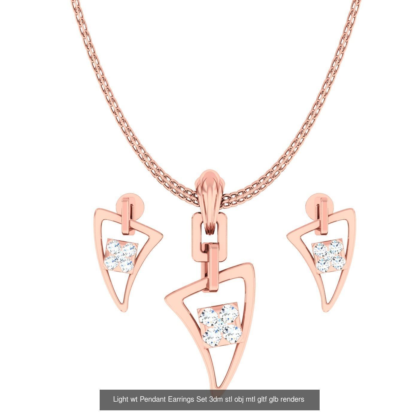 70 Light wt Pendant Earrings Set 3dm stl renders details  3D Model Collection_39