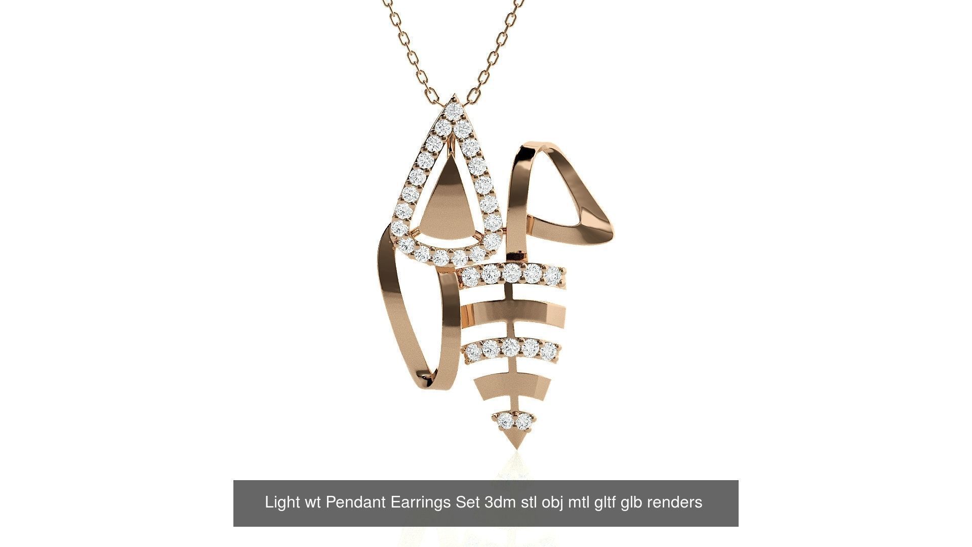 70 Light wt Pendant Earrings Set 3dm stl renders details  3D Model Collection_66