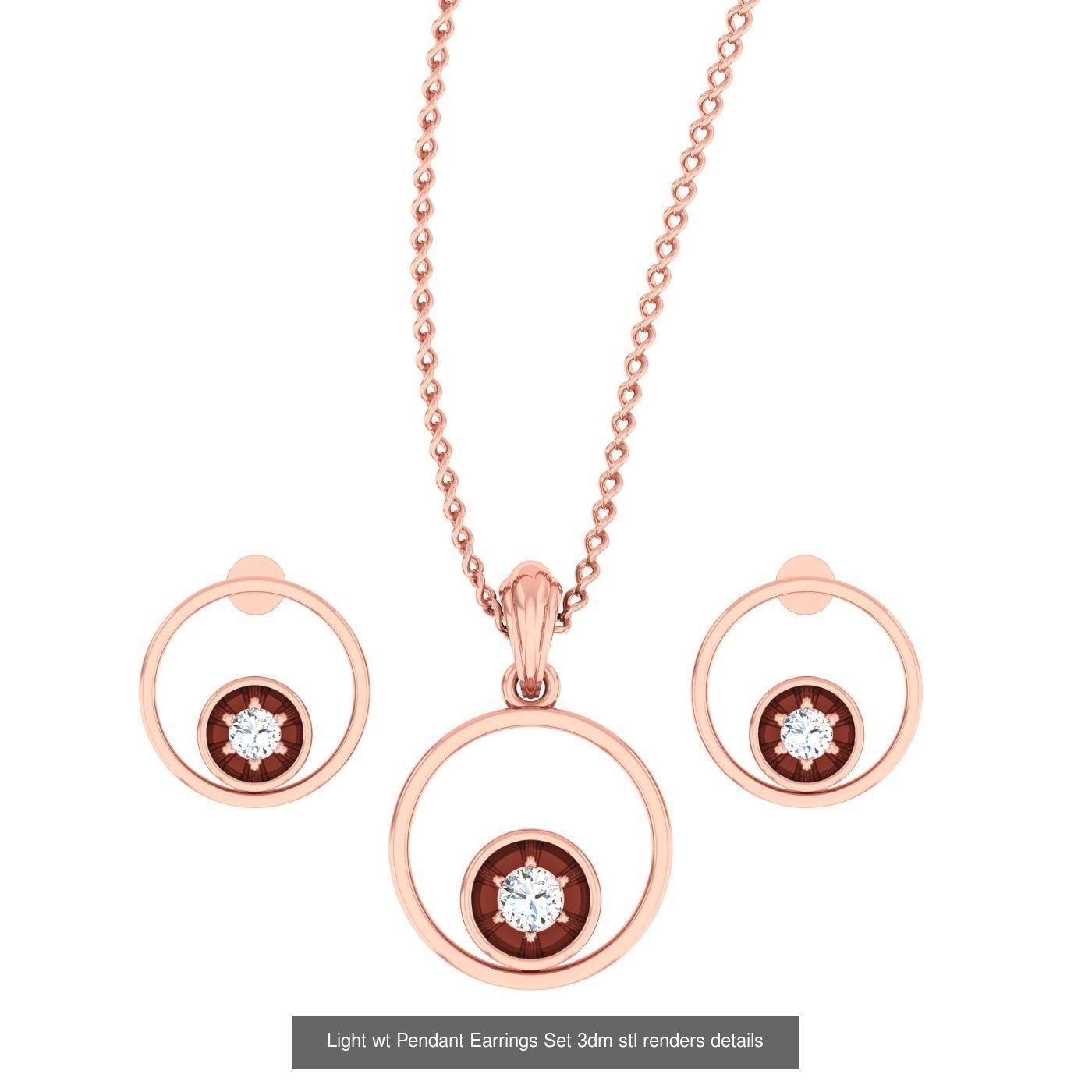 70 Light wt Pendant Earrings Set 3dm stl renders details  3D Model Collection_15