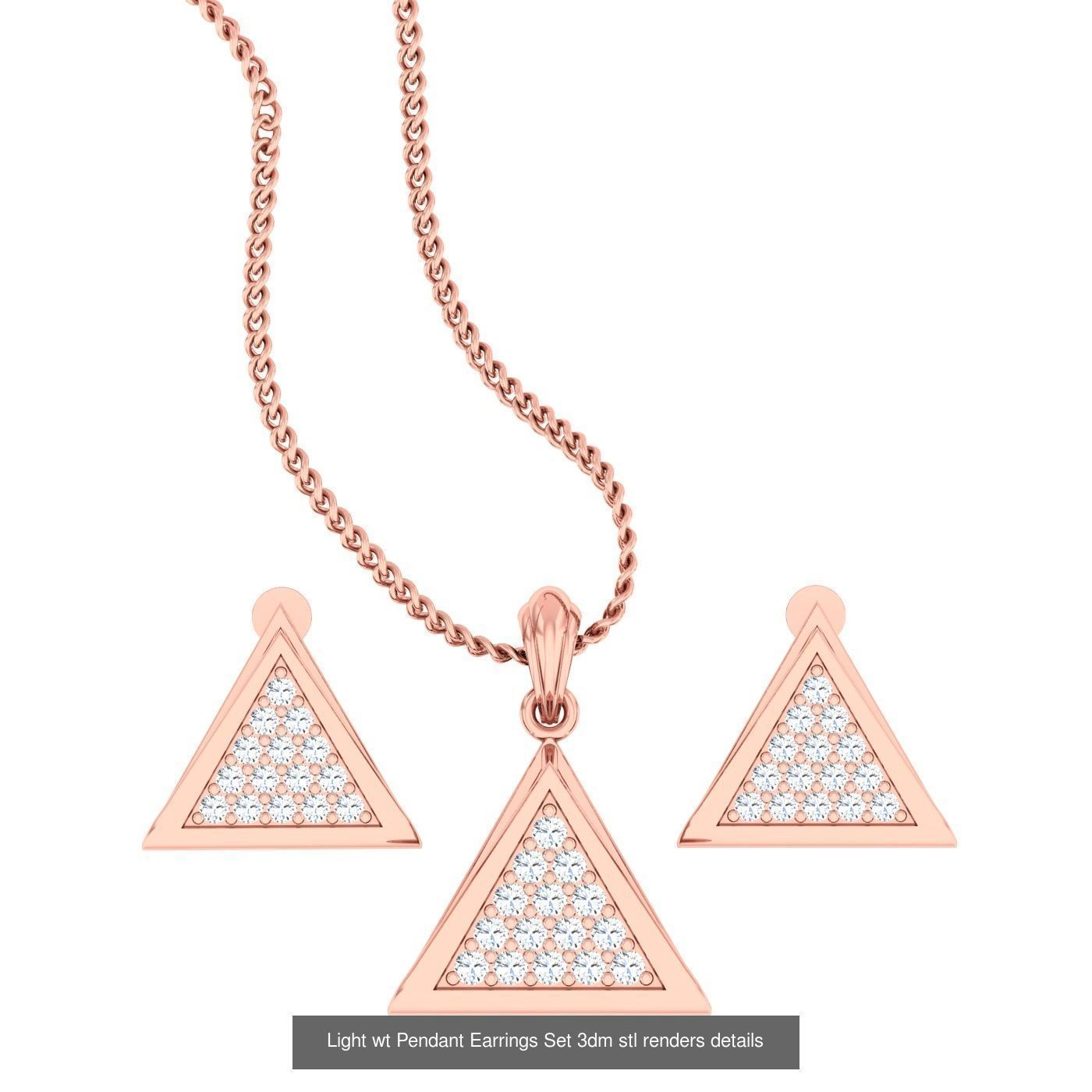 70 Light wt Pendant Earrings Set 3dm stl renders details  3D Model Collection_14