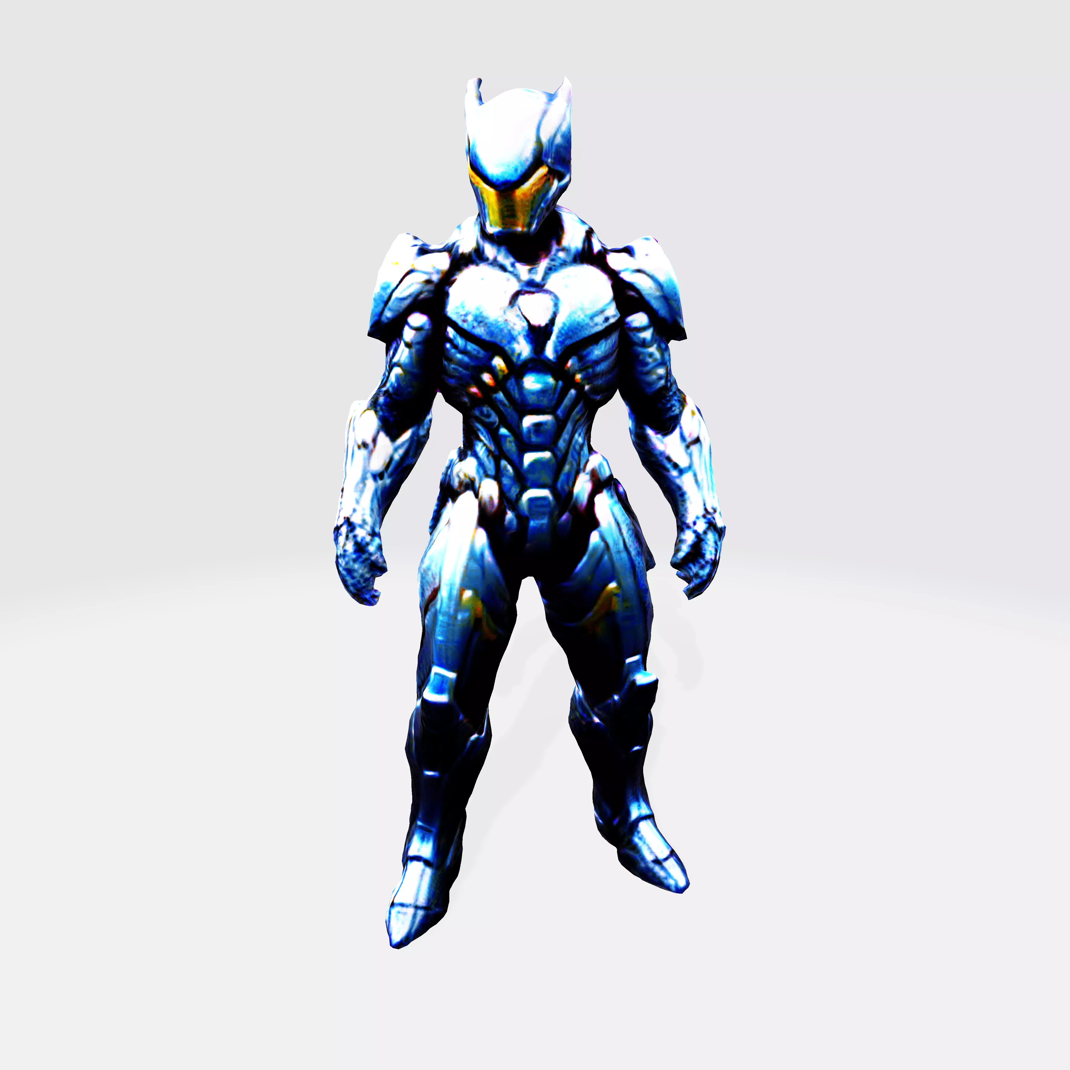 Cyber Samurai Elite Futuristic Warrior in Exosuit Armor 3D model_0