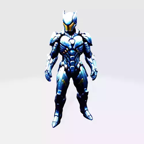 Cyber Samurai Elite Futuristic Warrior in Exosuit Armor 3D model