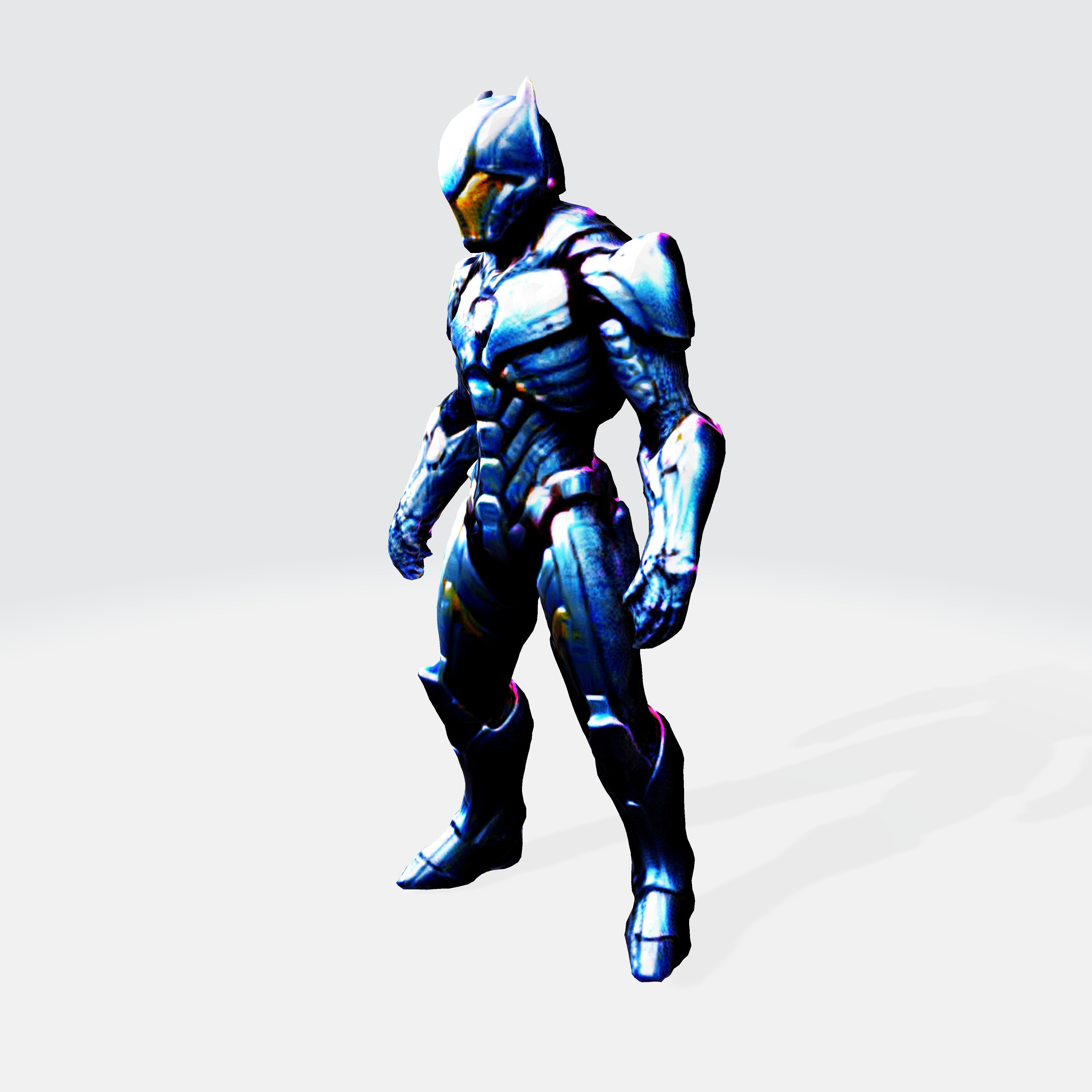 Cyber Samurai Elite Futuristic Warrior in Exosuit Armor 3D model_2