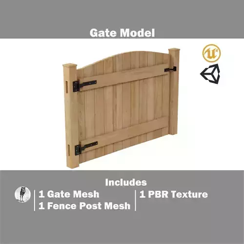 Modular Fence Gate - Solid Arched Picket Fence Gate