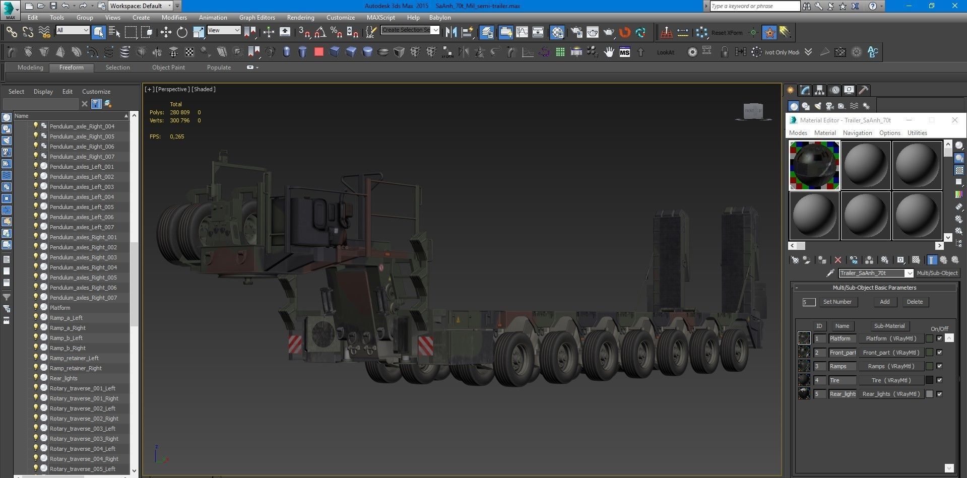 SaAnh 70t Military semi-trailer 3D model_26