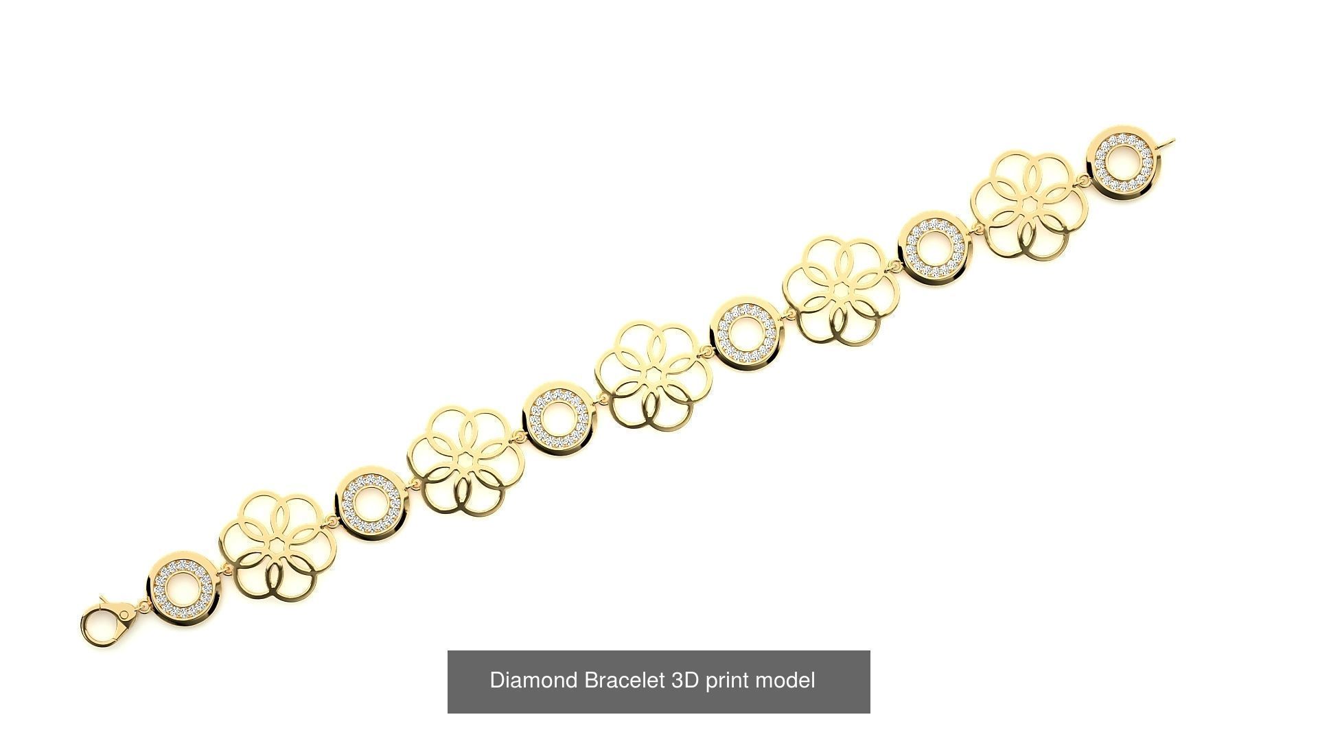 259 Chain Type Bracelets Mega Pack 3dm stl renders gemmap  3D Model Collection_107