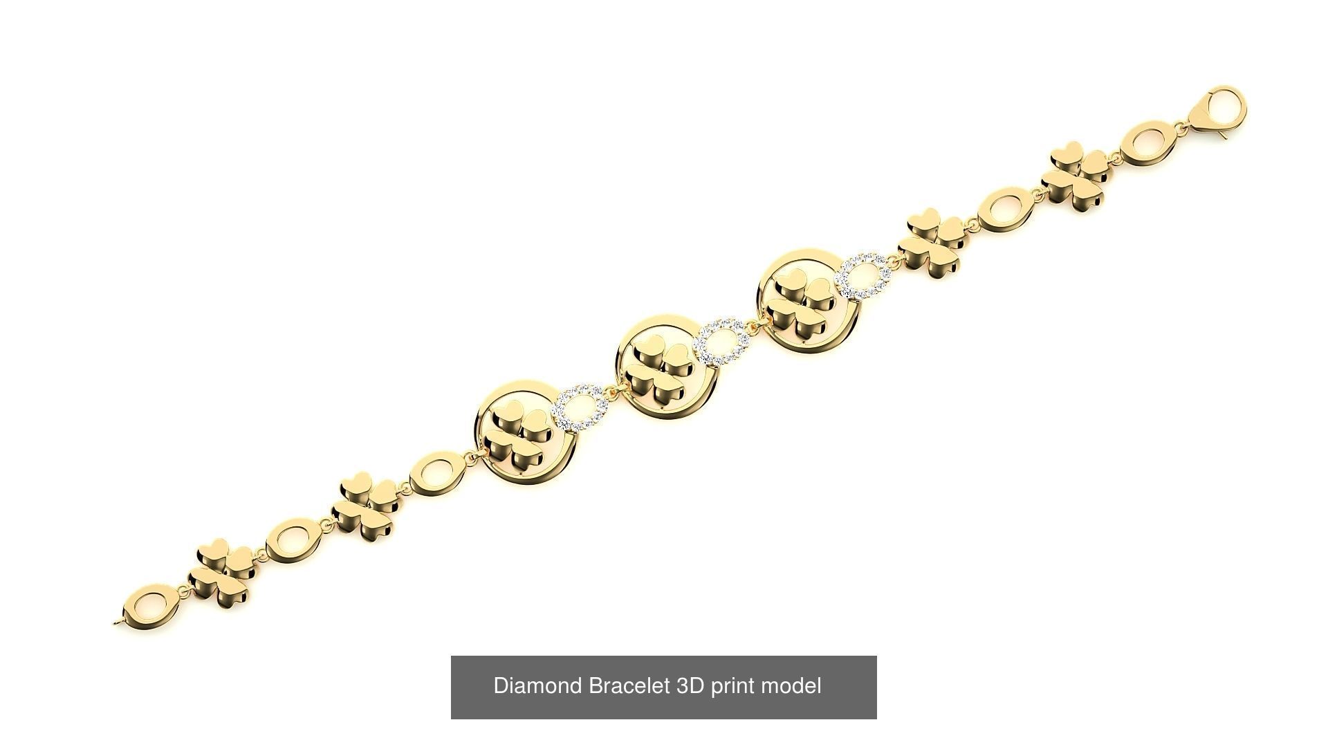 259 Chain Type Bracelets Mega Pack 3dm stl renders gemmap  3D Model Collection_56