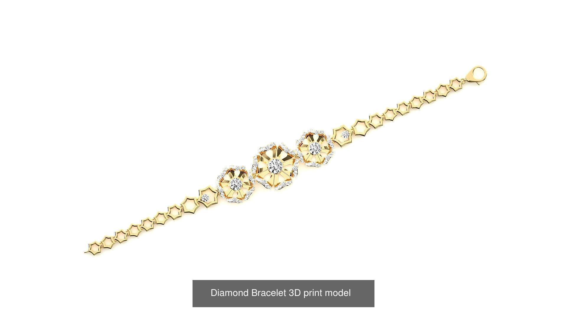 259 Chain Type Bracelets Mega Pack 3dm stl renders gemmap  3D Model Collection_57