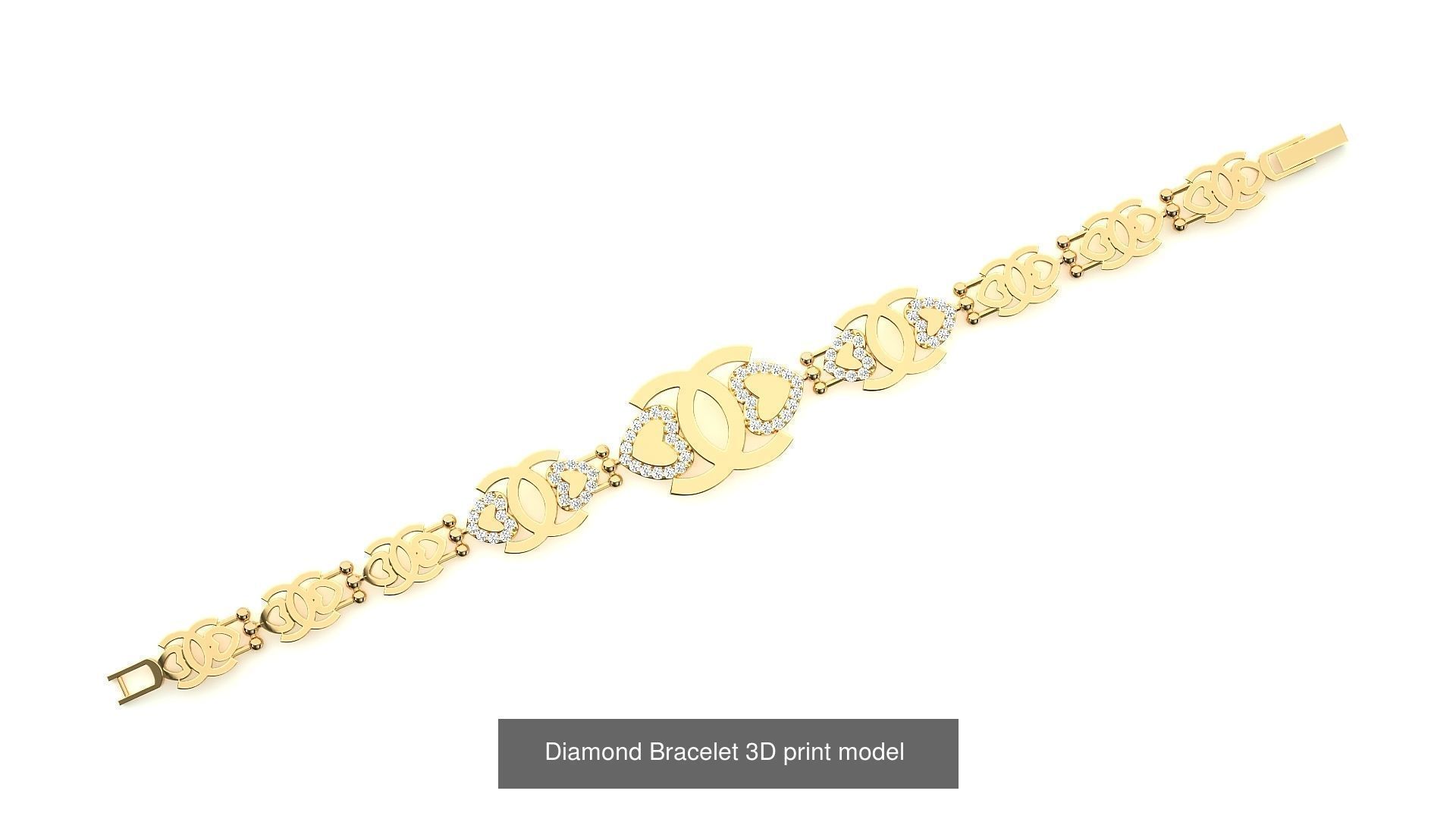 259 Chain Type Bracelets Mega Pack 3dm stl renders gemmap  3D Model Collection_46