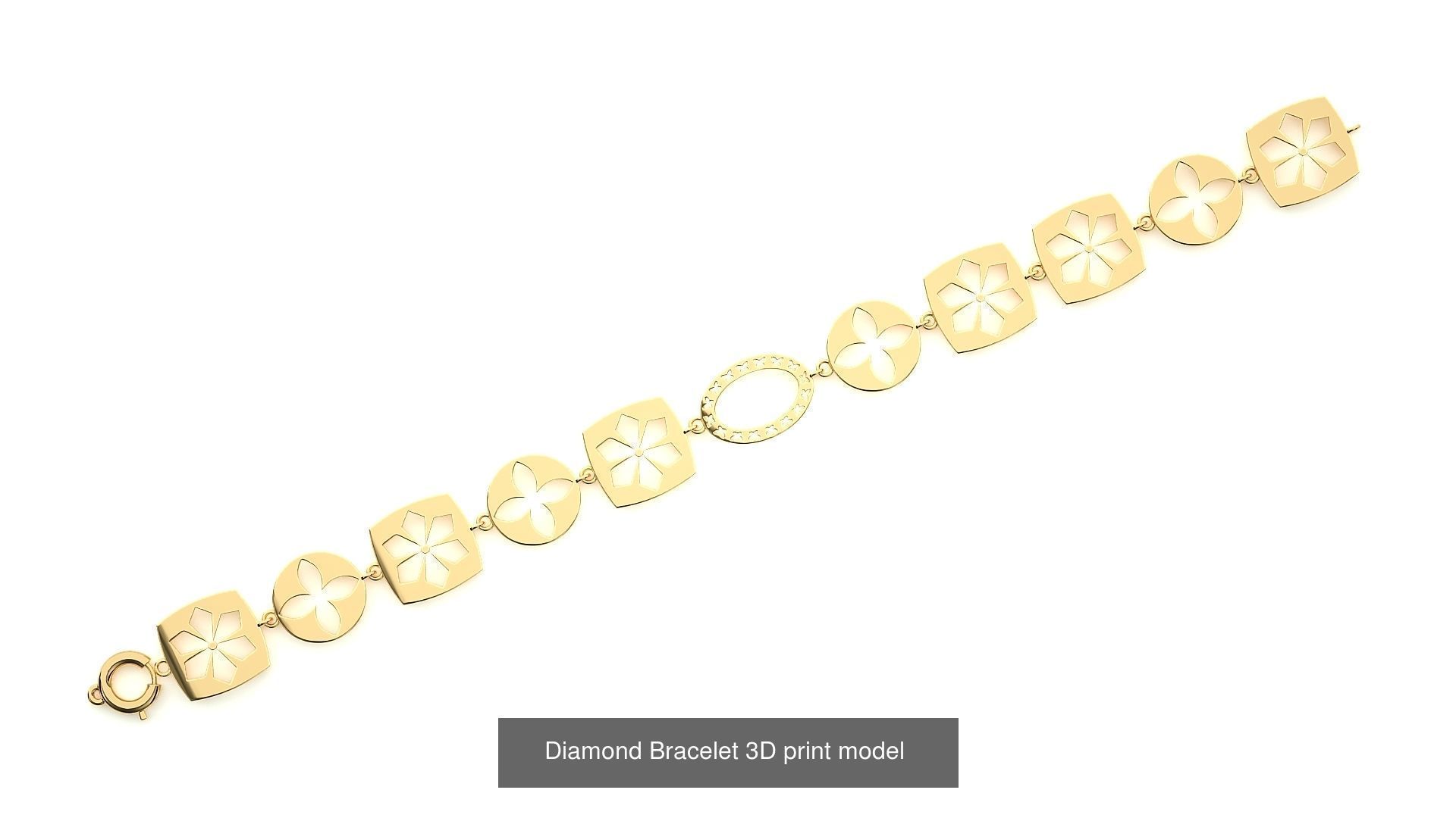 259 Chain Type Bracelets Mega Pack 3dm stl renders gemmap  3D Model Collection_119