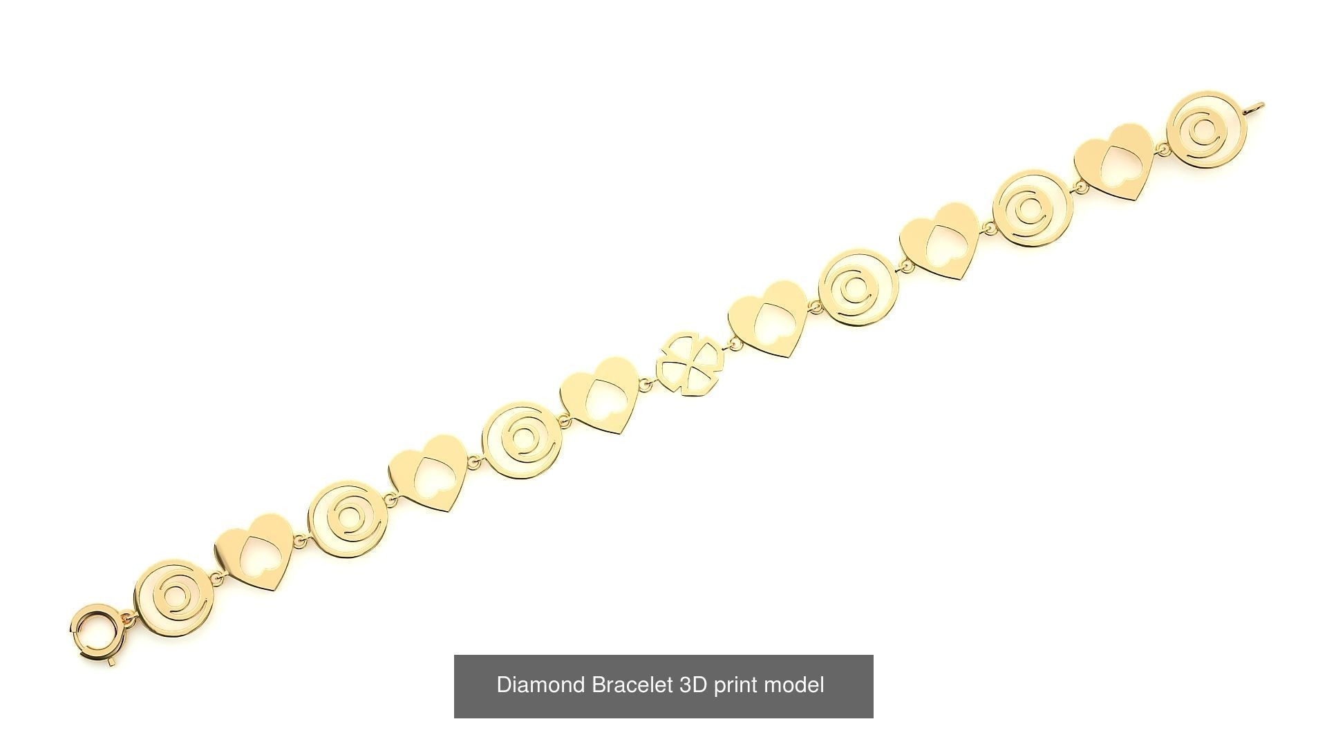 259 Chain Type Bracelets Mega Pack 3dm stl renders gemmap  3D Model Collection_122