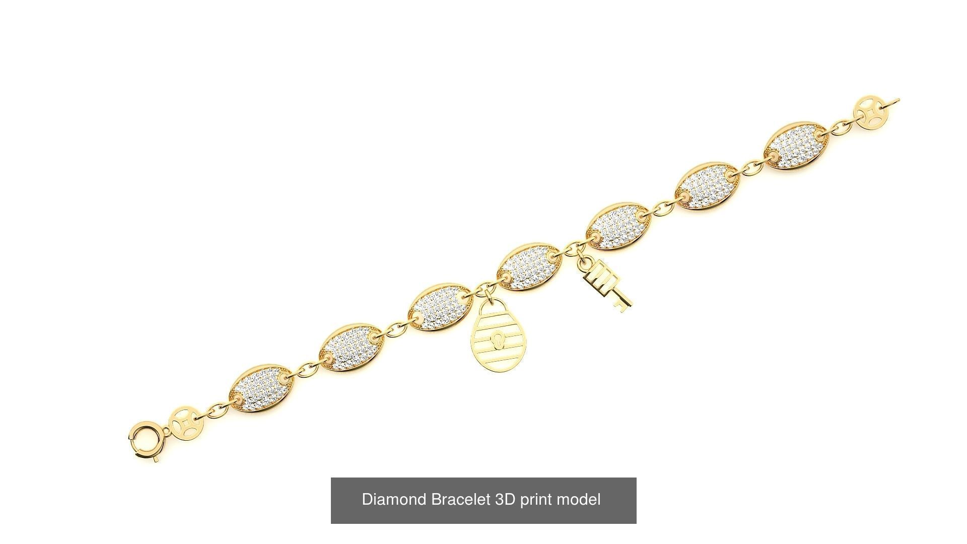 259 Chain Type Bracelets Mega Pack 3dm stl renders gemmap  3D Model Collection_138