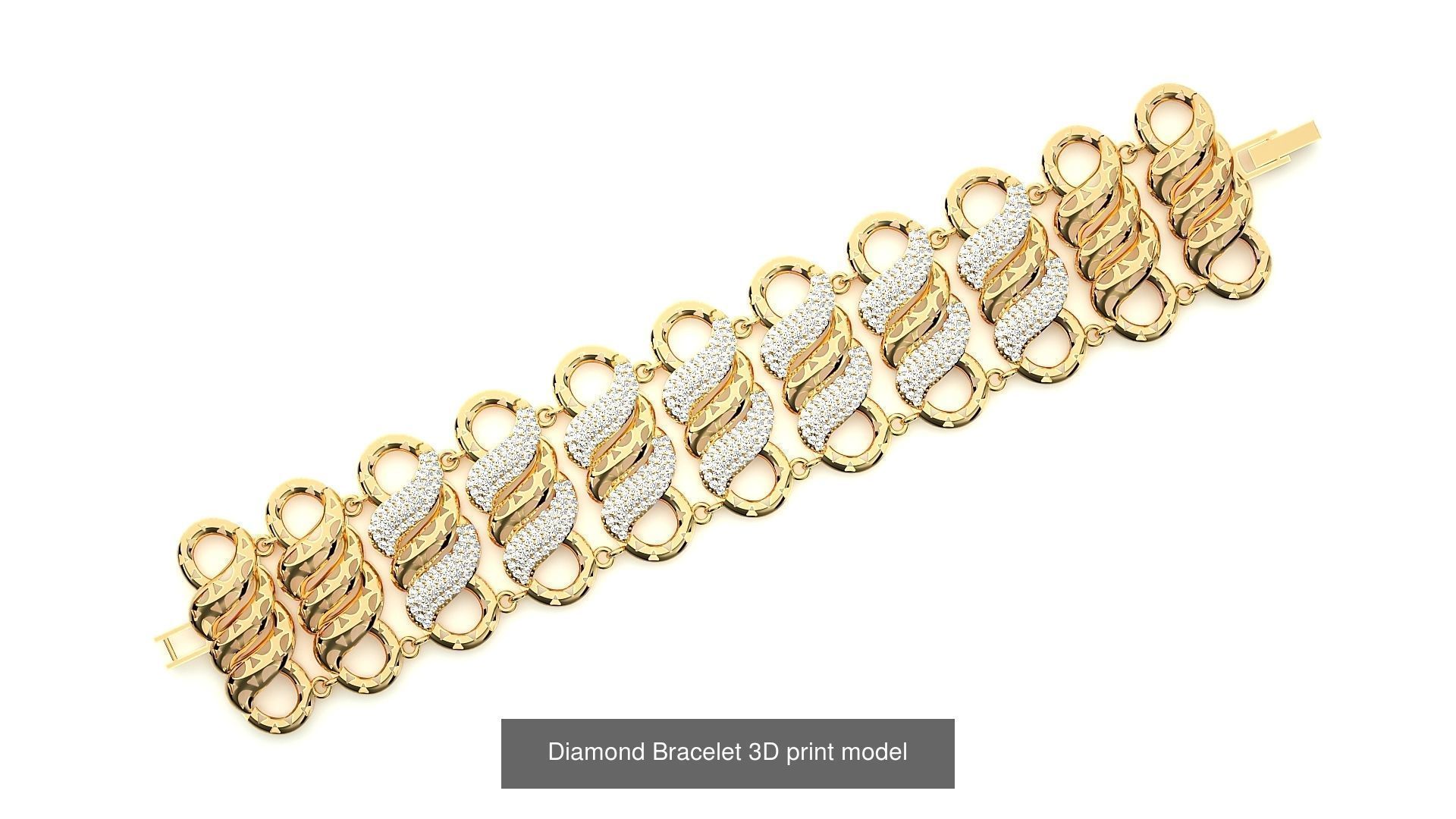 259 Chain Type Bracelets Mega Pack 3dm stl renders gemmap  3D Model Collection_158