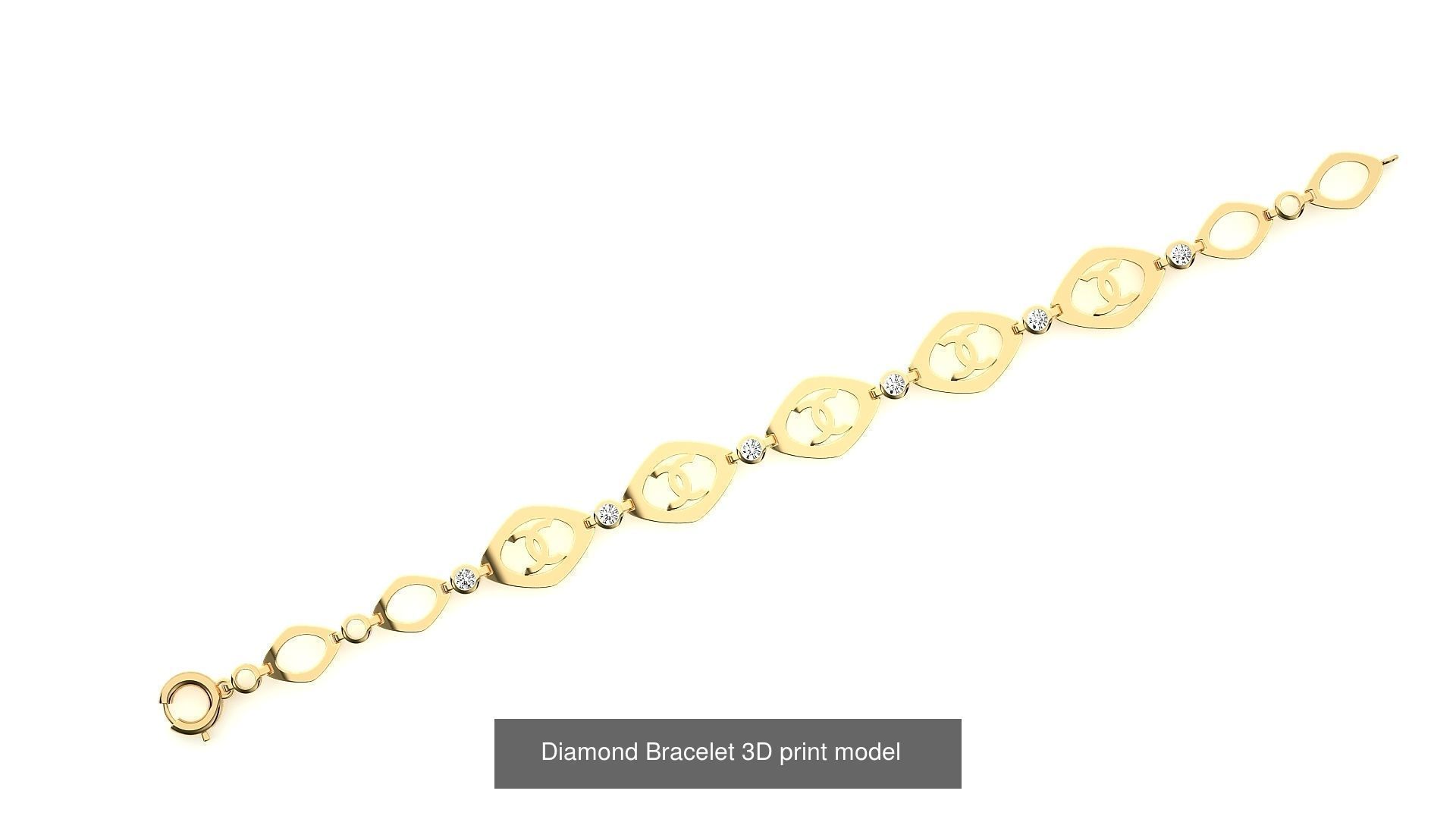 259 Chain Type Bracelets Mega Pack 3dm stl renders gemmap  3D Model Collection_55