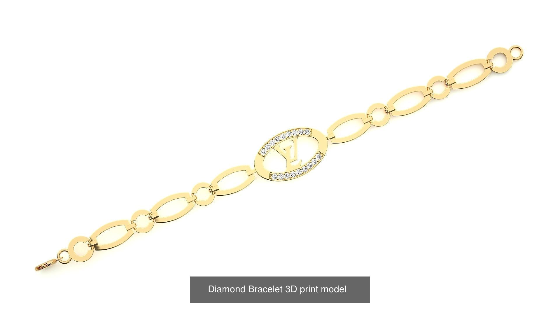 259 Chain Type Bracelets Mega Pack 3dm stl renders gemmap  3D Model Collection_146