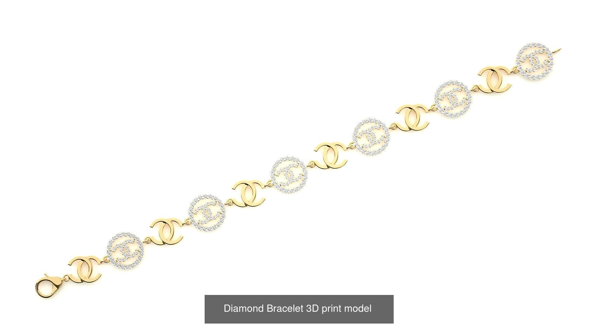 259 Chain Type Bracelets Mega Pack 3dm stl renders gemmap  3D Model Collection_111