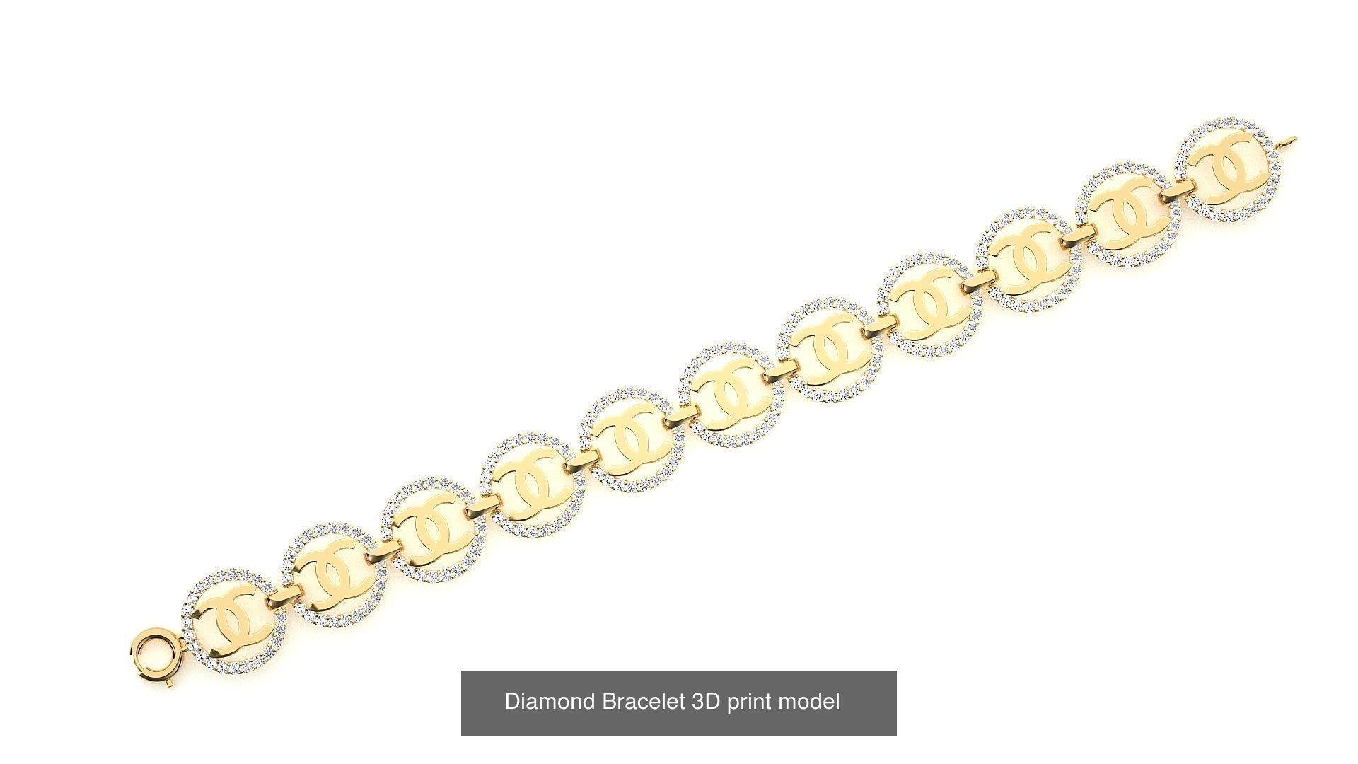 259 Chain Type Bracelets Mega Pack 3dm stl renders gemmap  3D Model Collection_135