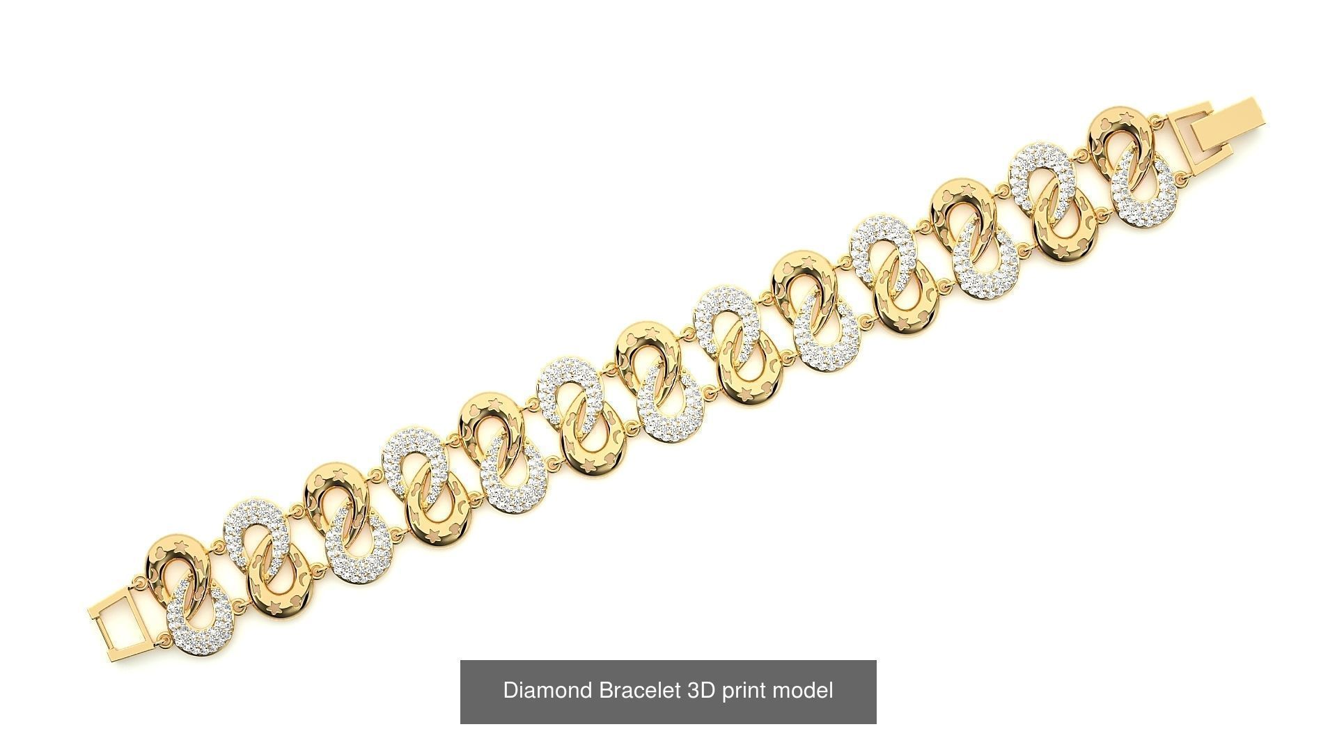 259 Chain Type Bracelets Mega Pack 3dm stl renders gemmap  3D Model Collection_72