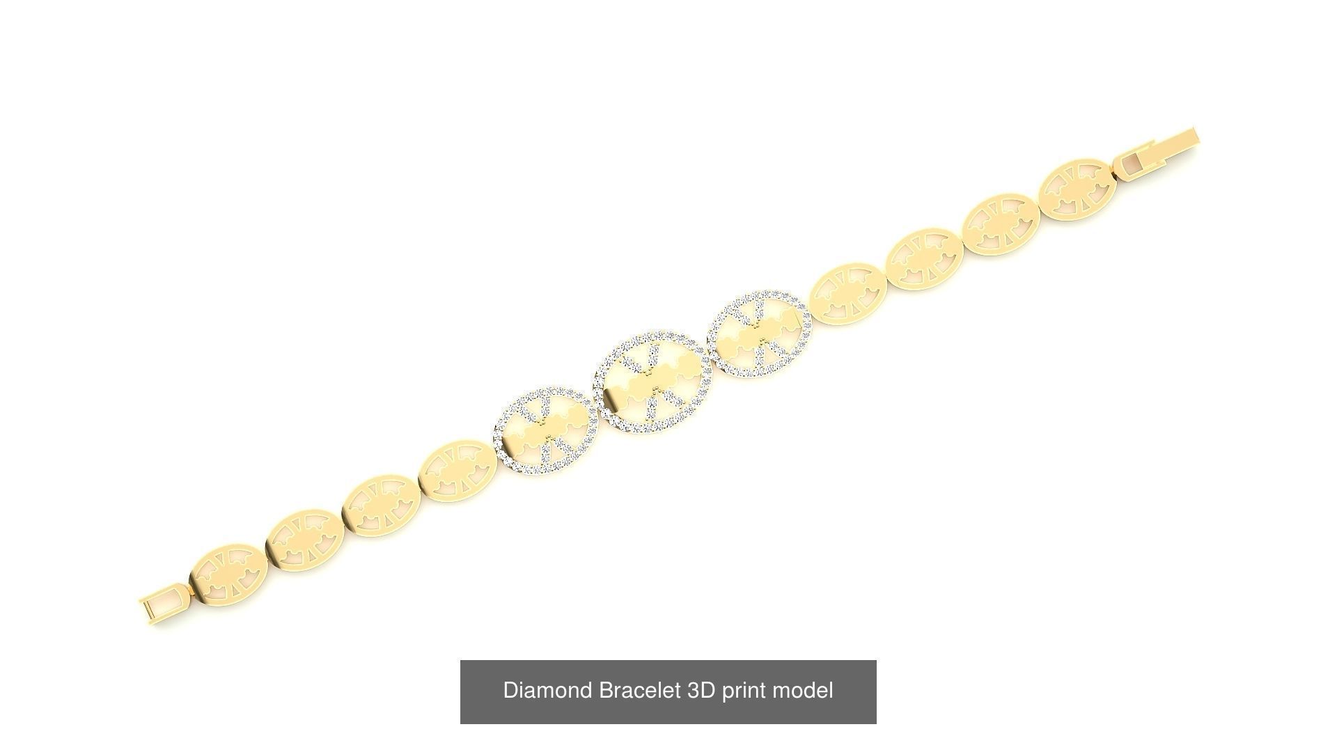 259 Chain Type Bracelets Mega Pack 3dm stl renders gemmap  3D Model Collection_31