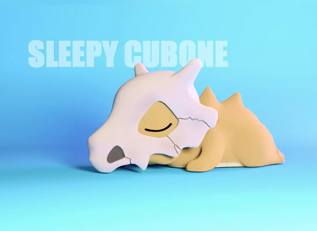 Sleeping Cubone 3D print 3D print model_0