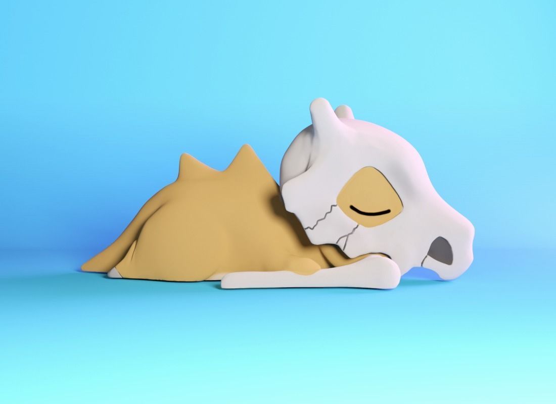 Sleeping Cubone 3D print 3D print model_1