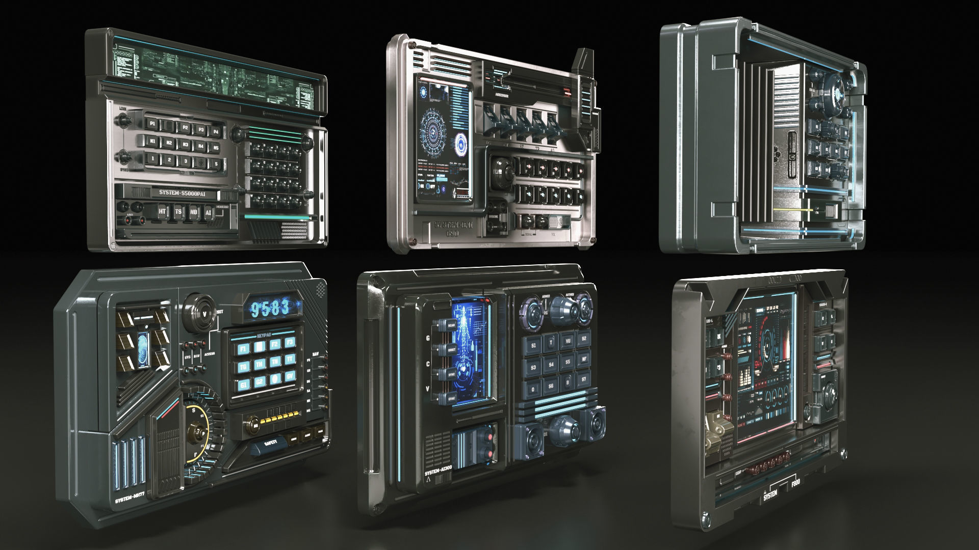 control panel 3D model_8