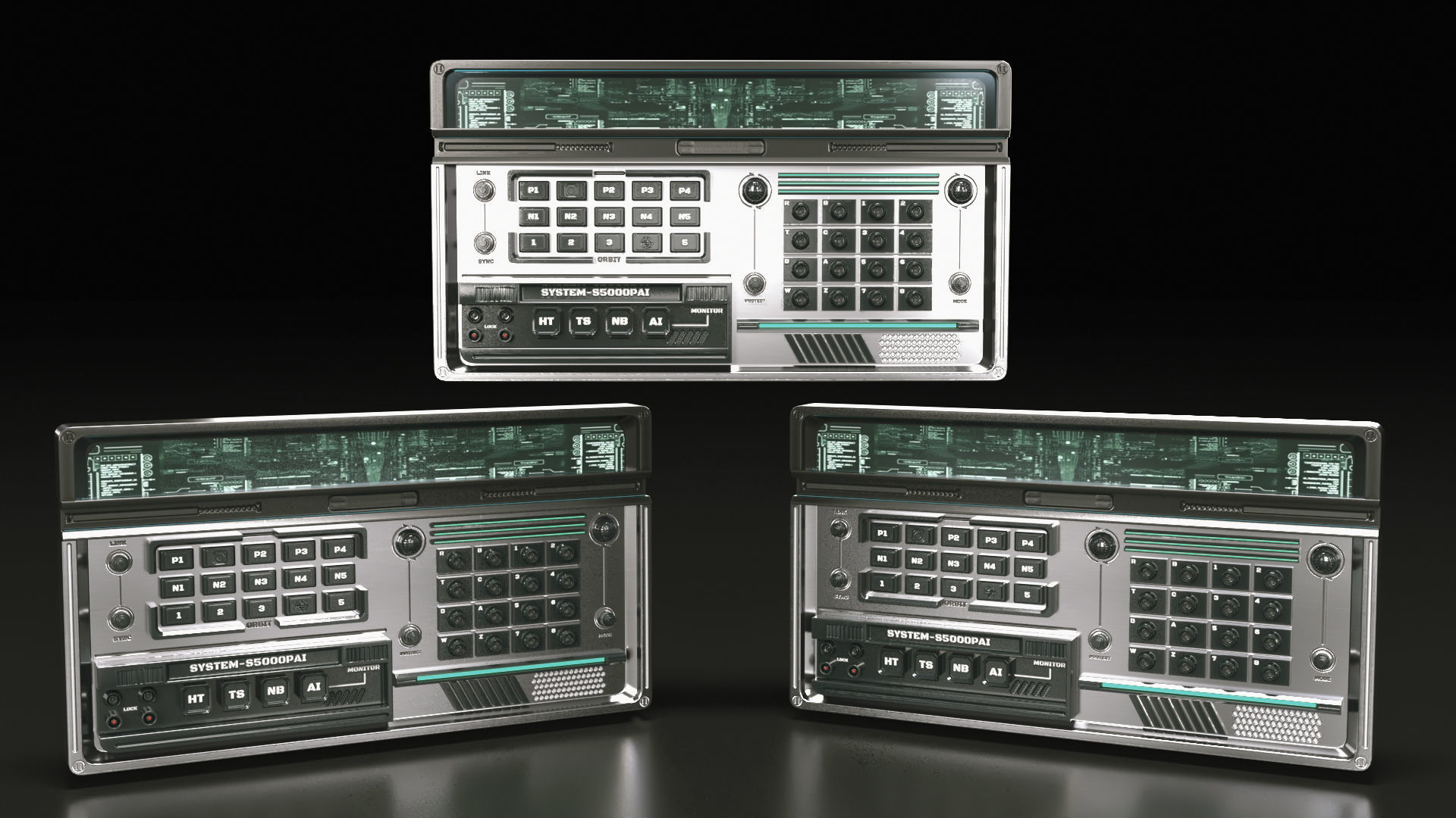 control panel 3D model_6