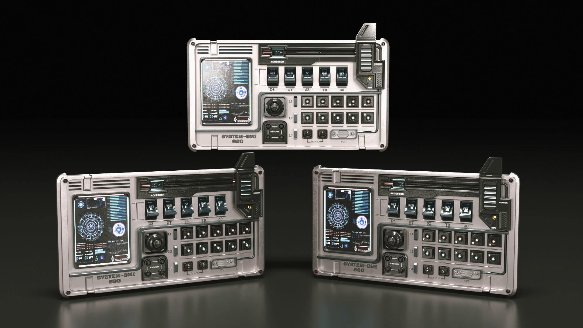 control panel 3D model_7