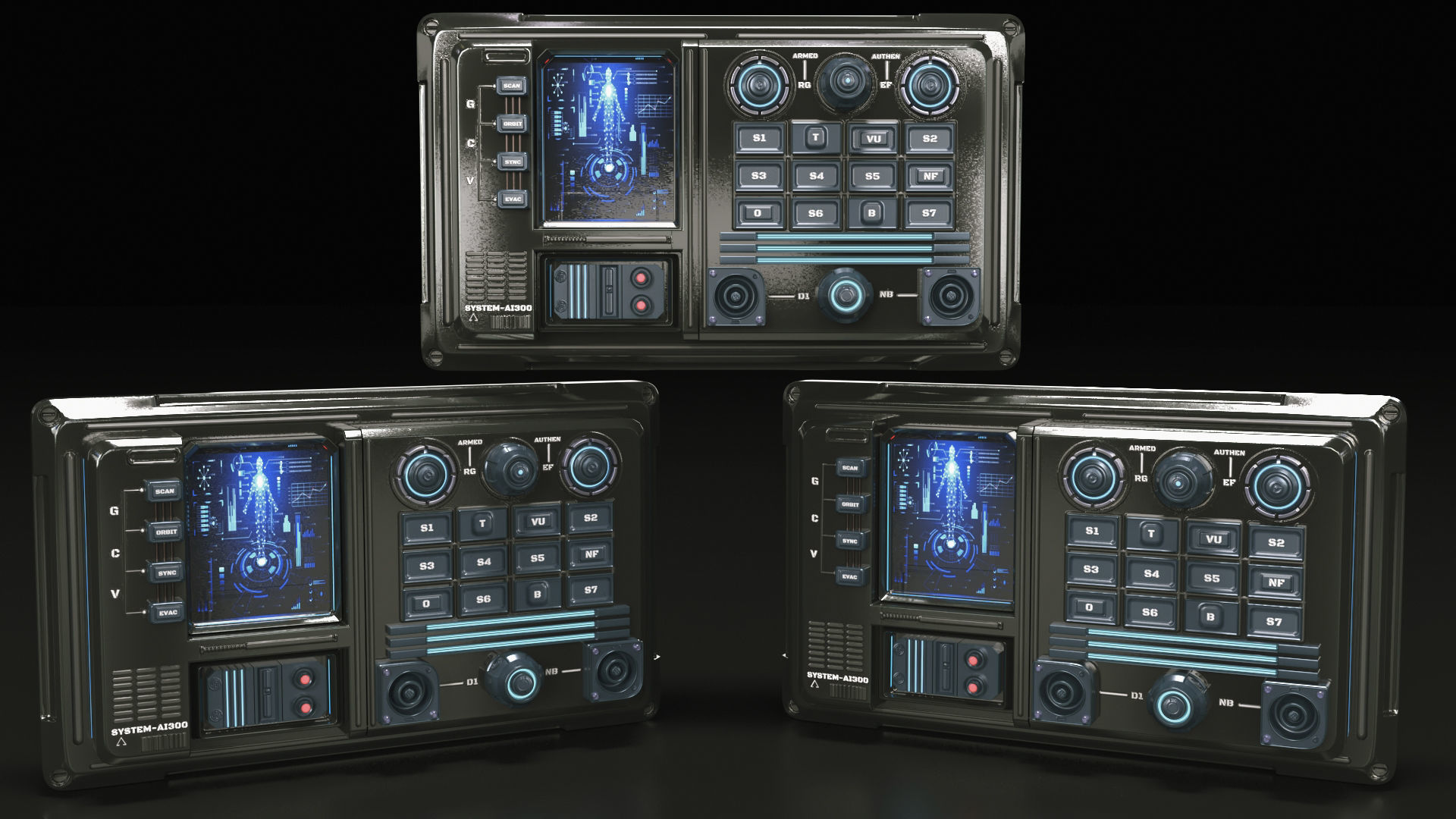 control panel 3D model_3
