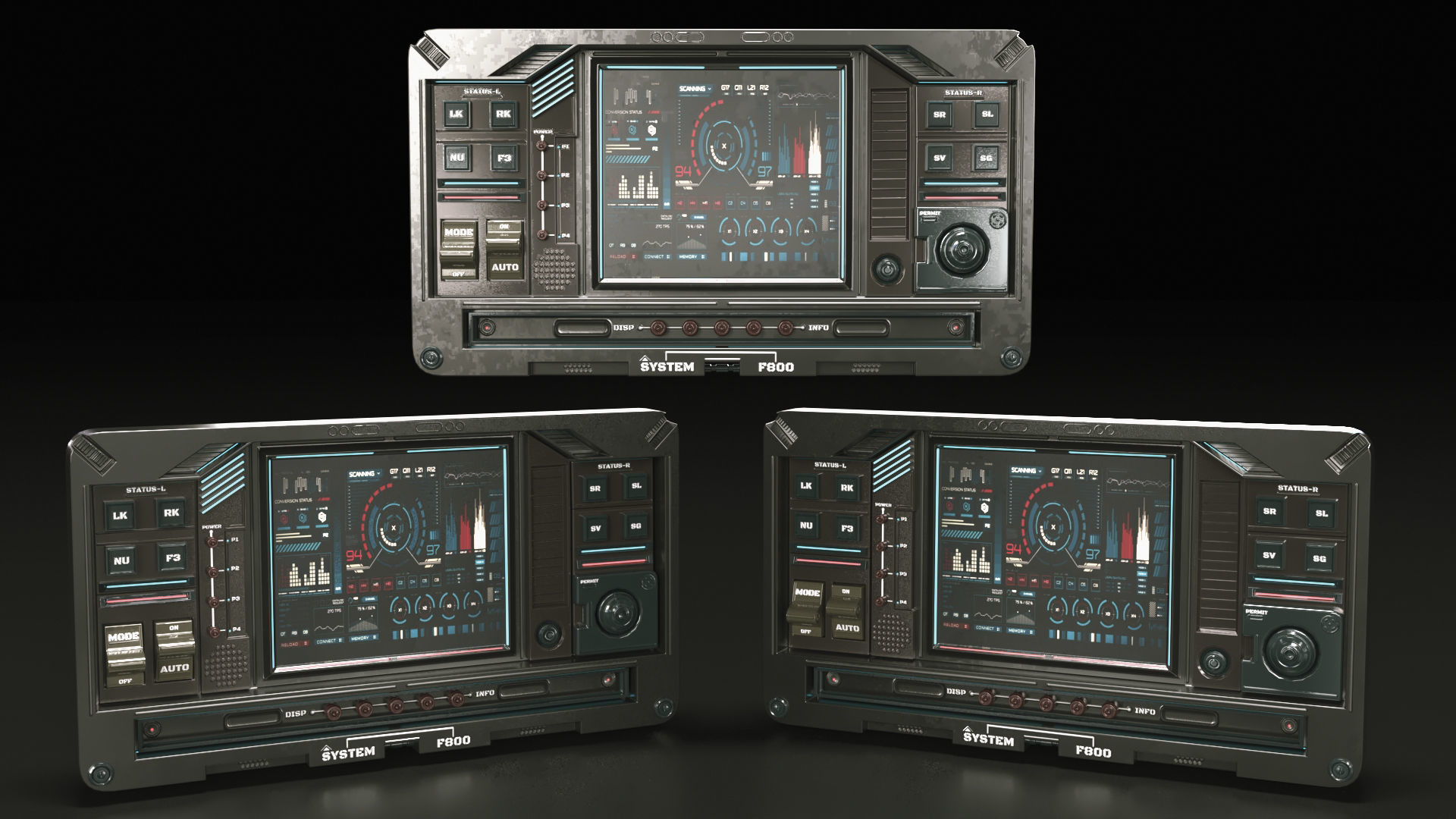 control panel 3D model_5