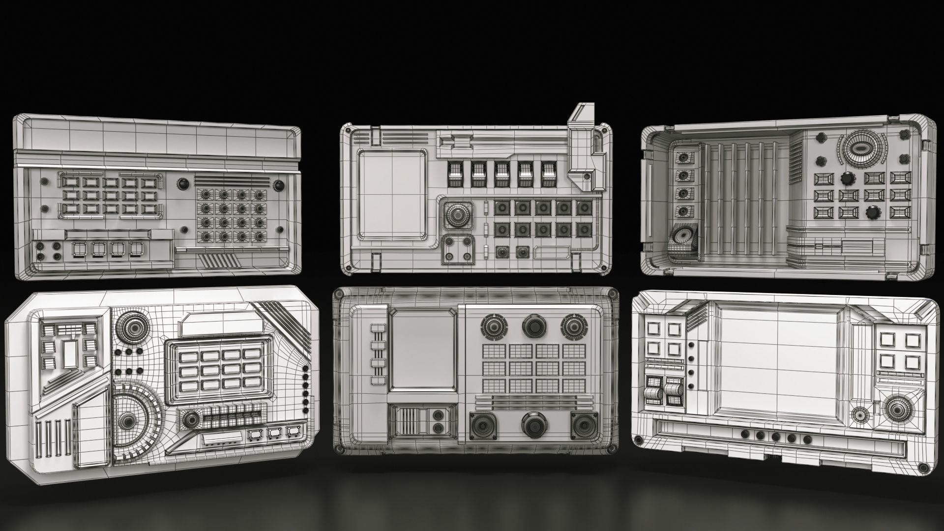 control panel 3D model_10