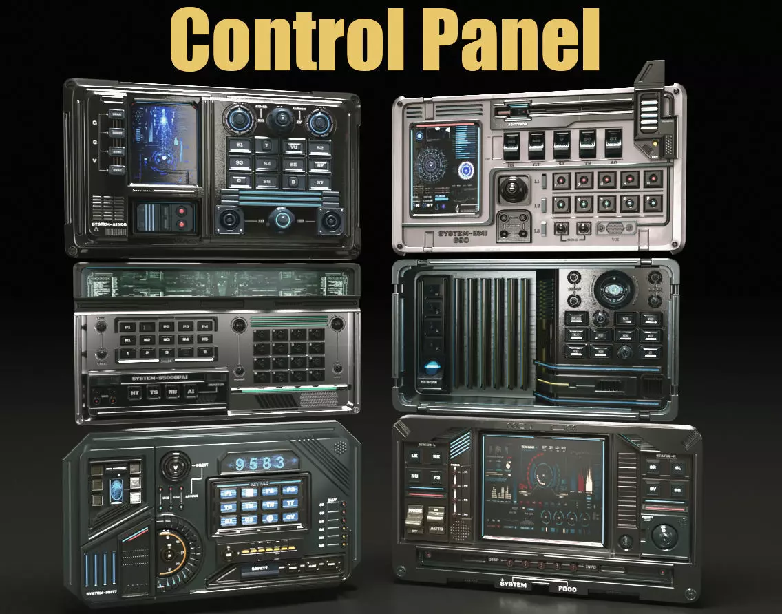 control panel 3D model_0