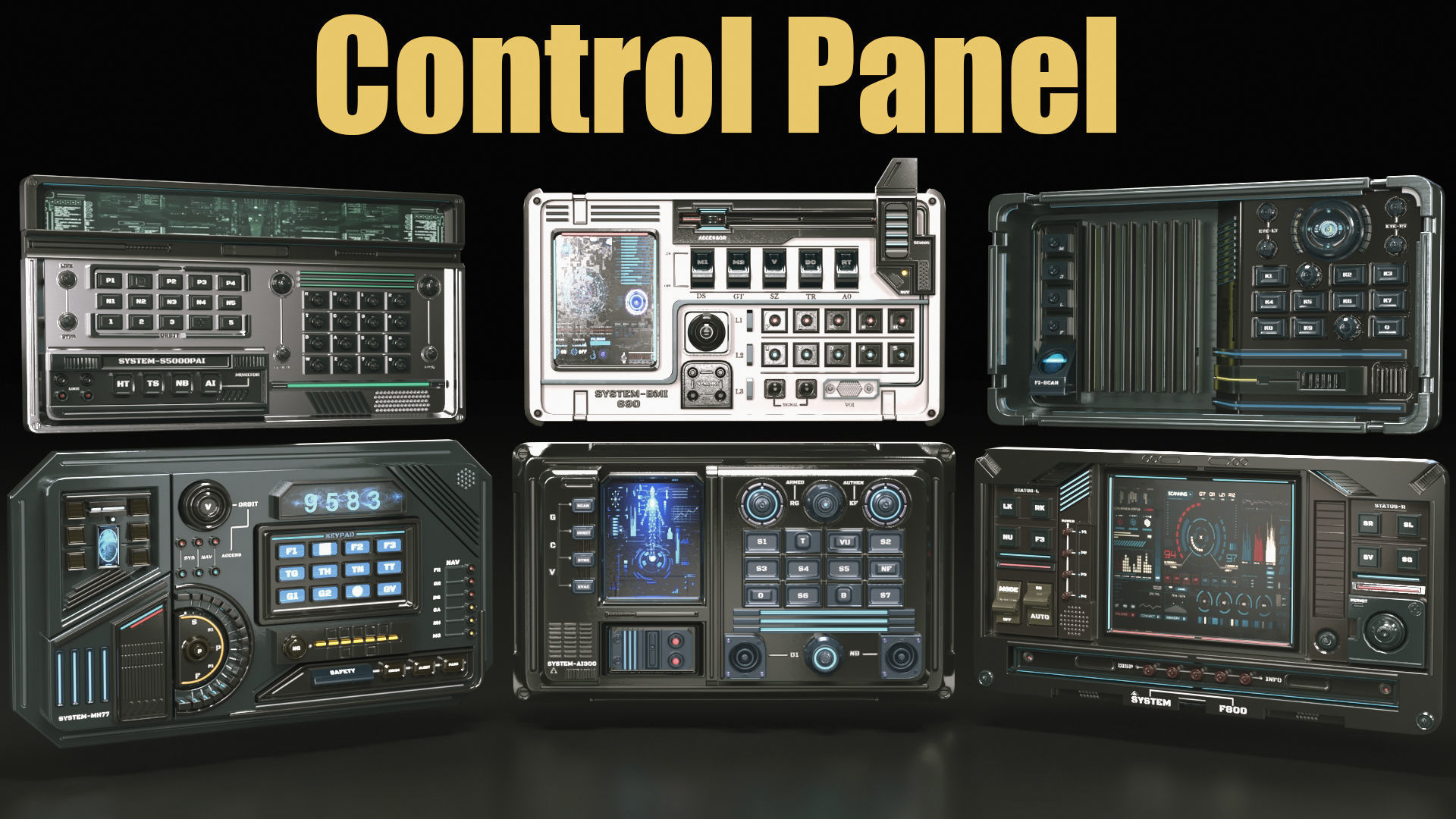 control panel 3D model_1