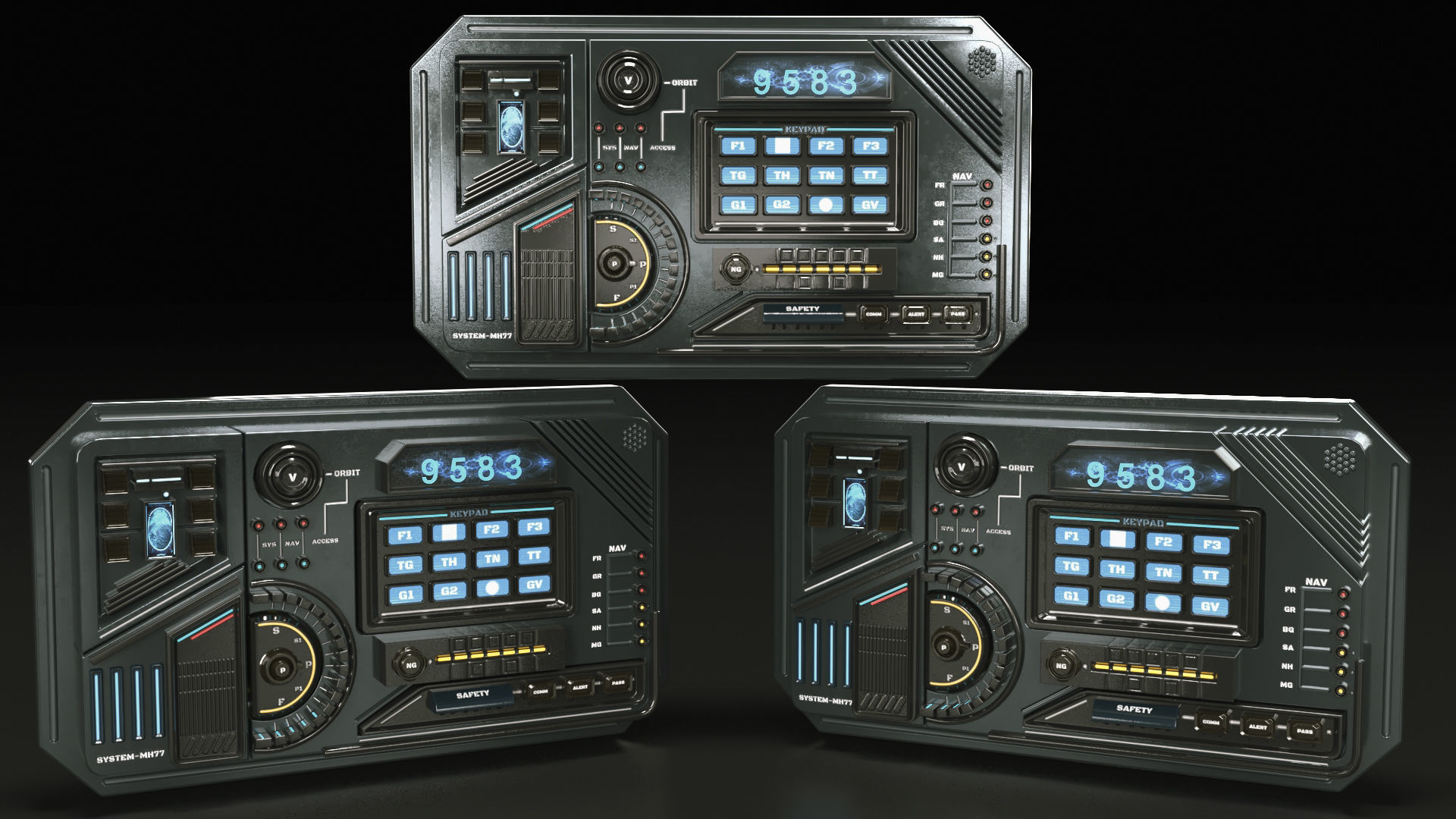 control panel 3D model_2