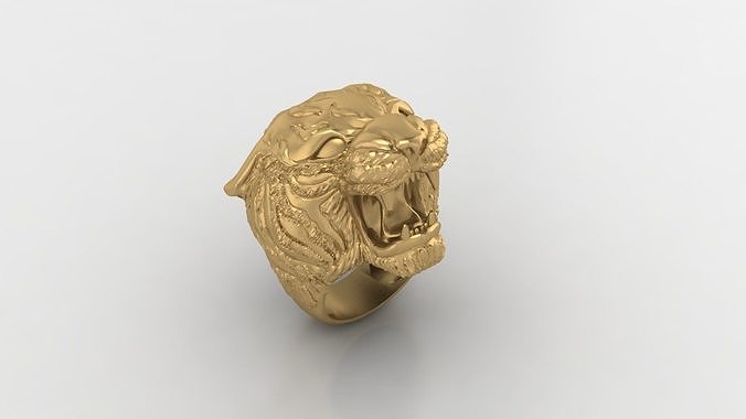 Tiger head ring 3D print model