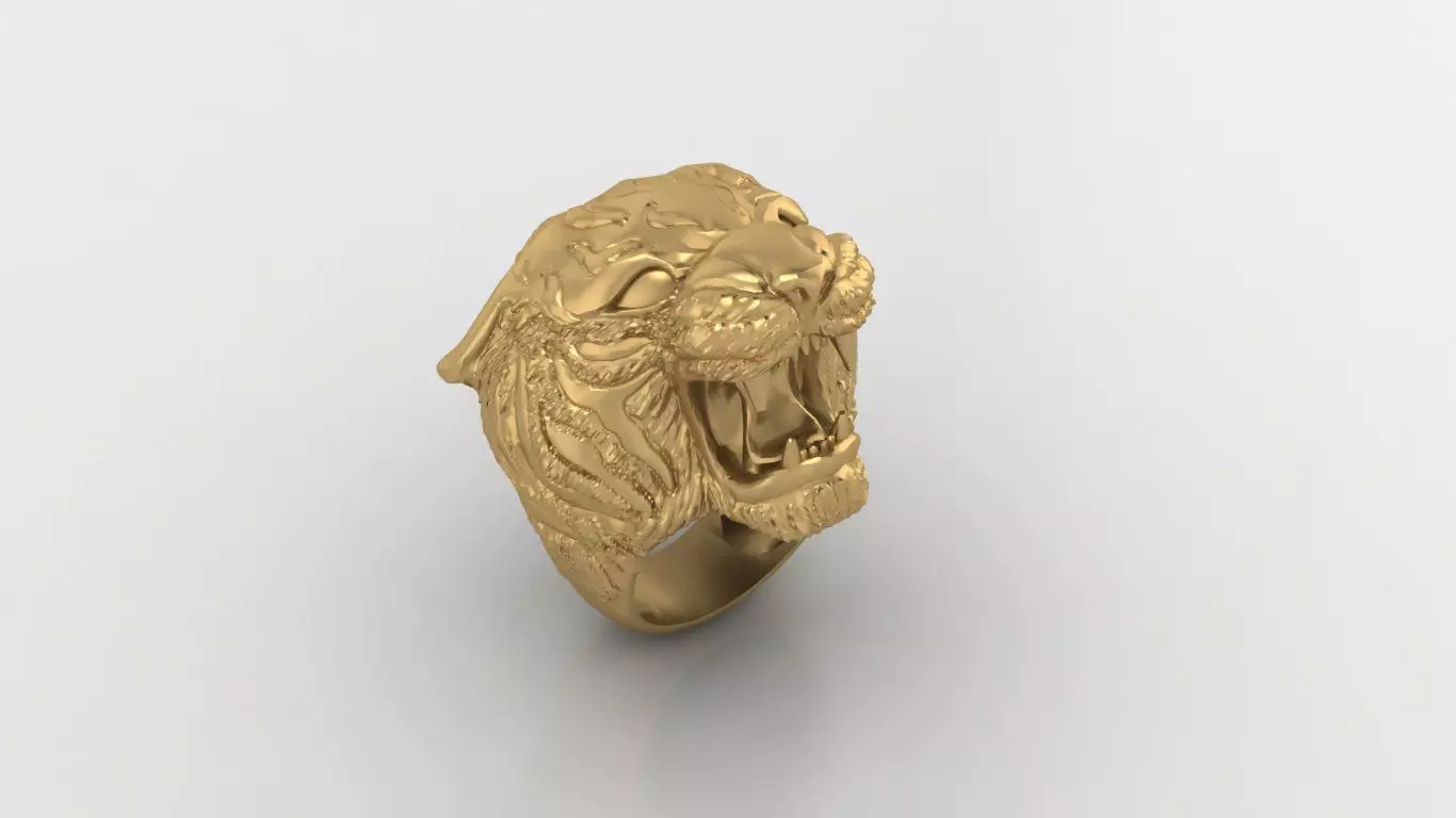 Tiger head ring 3D print model