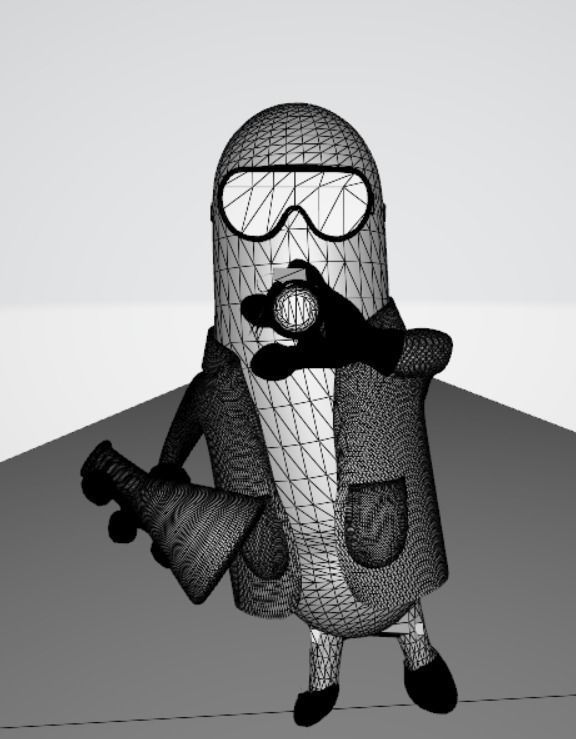Cartoon Pill Man 3D model_2