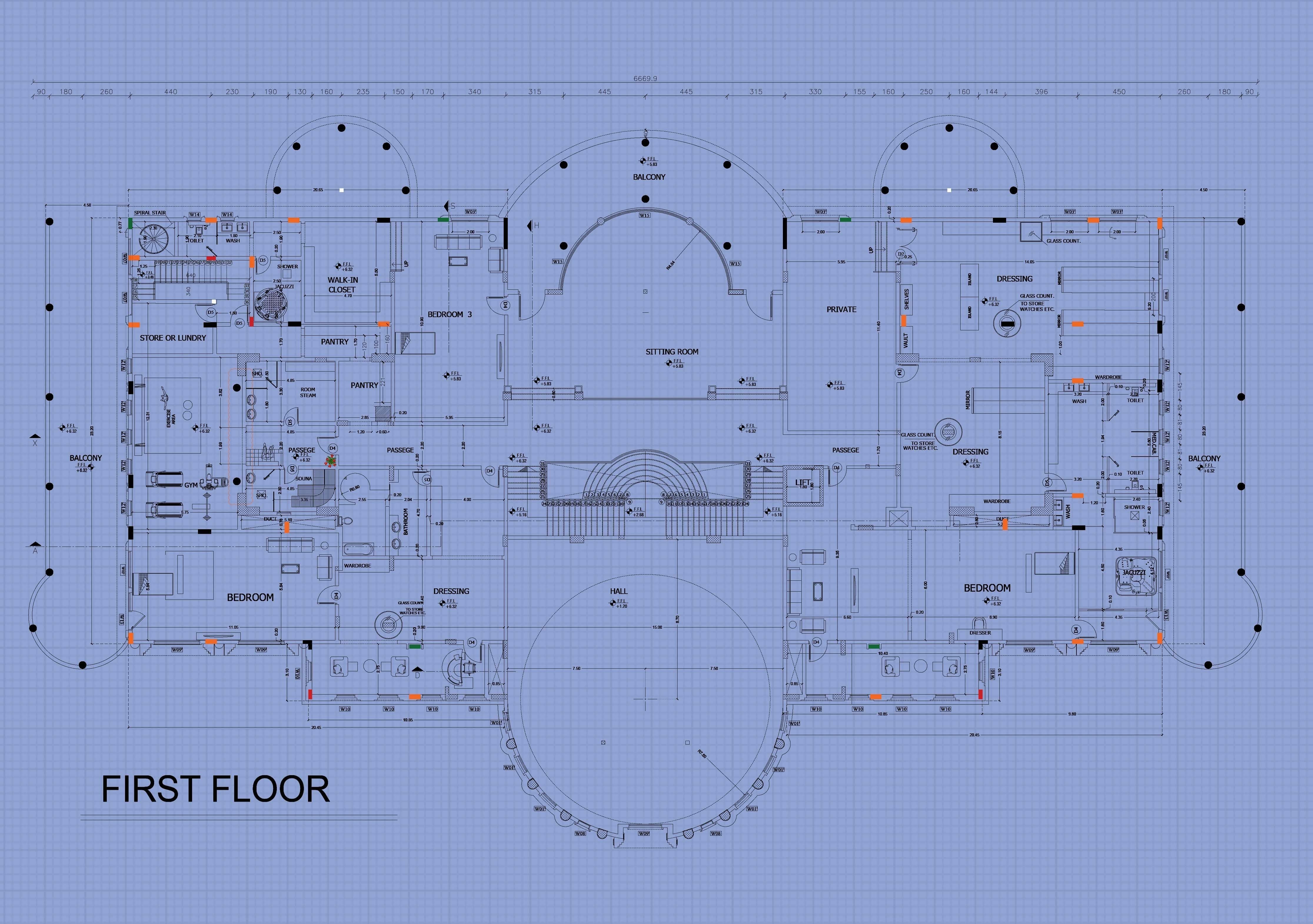 The grand luxurious palace Low-poly 3D model_10