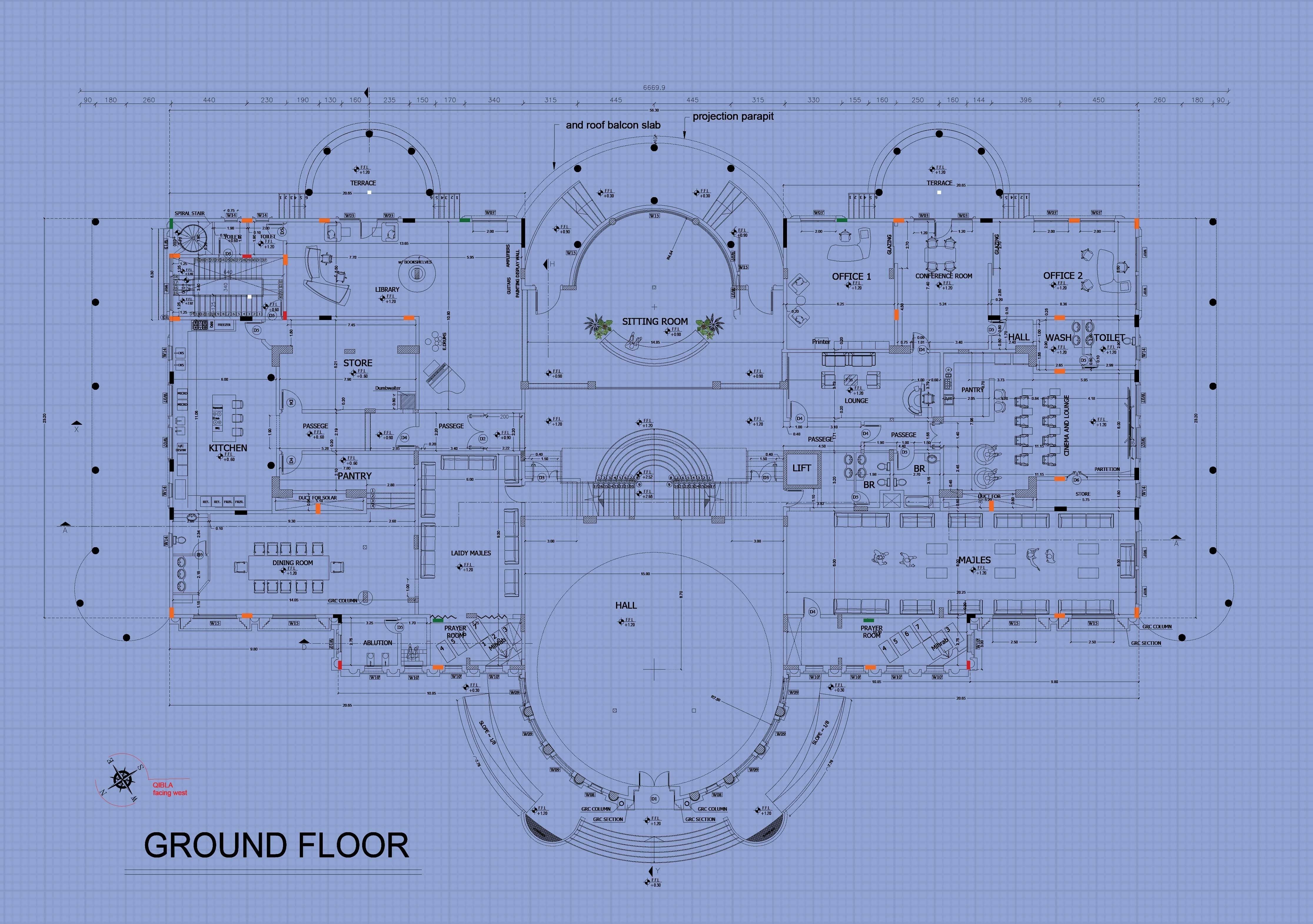 The grand luxurious palace Low-poly 3D model_8